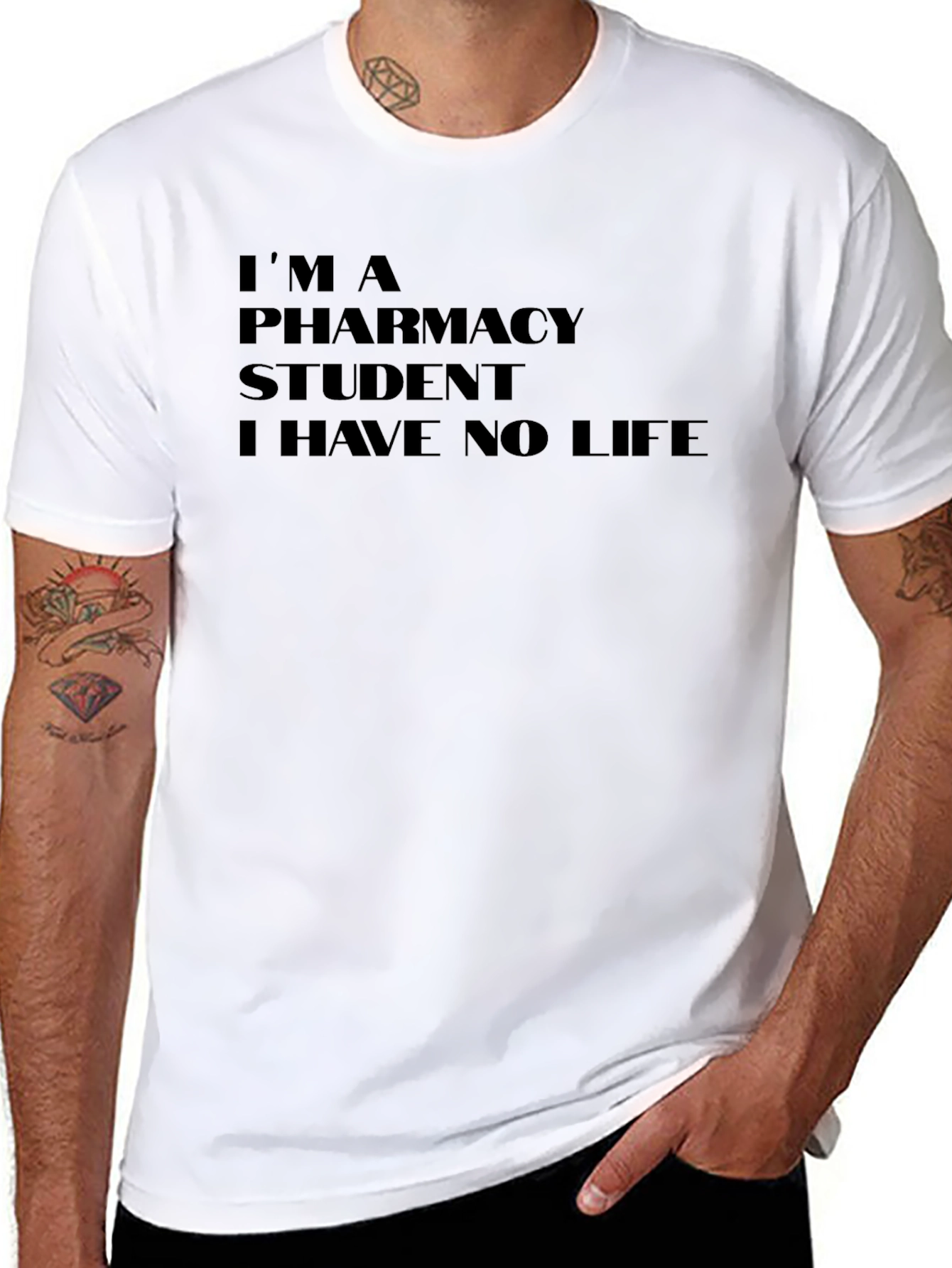 Pharmacy Student No Life Black T-Shirt