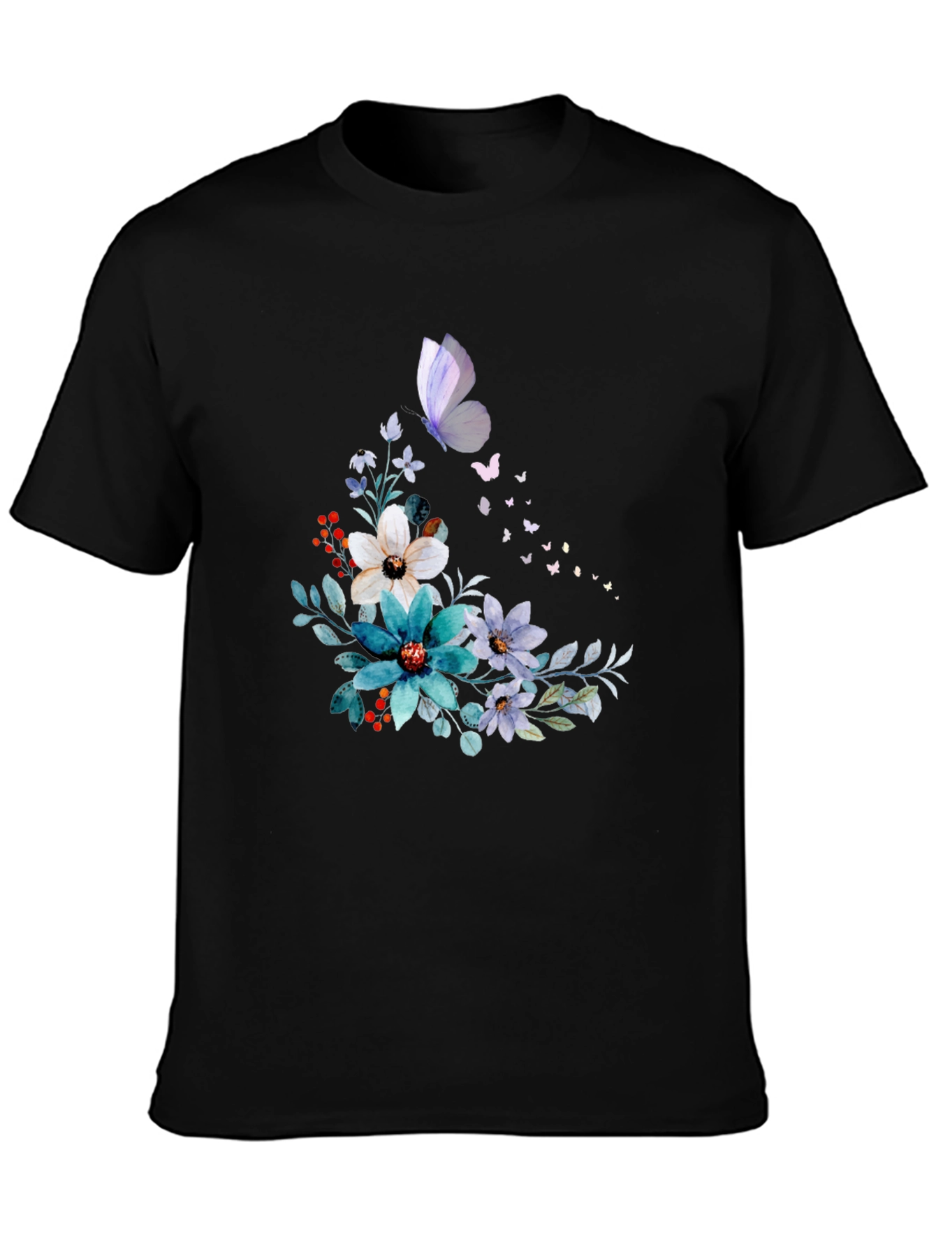 Floral Butterfly Graphic Print Tee