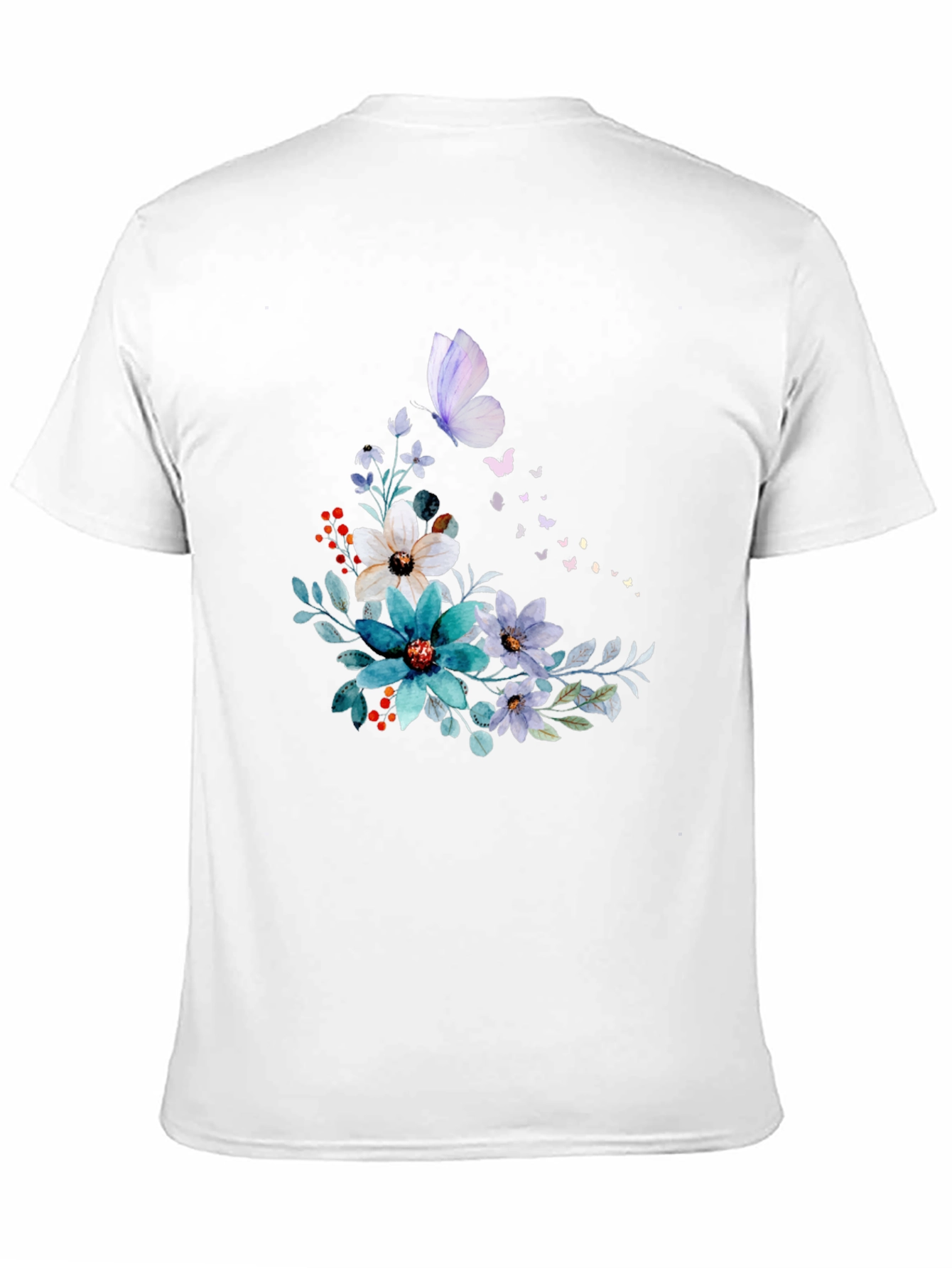 Floral Butterfly Graphic Print Tee