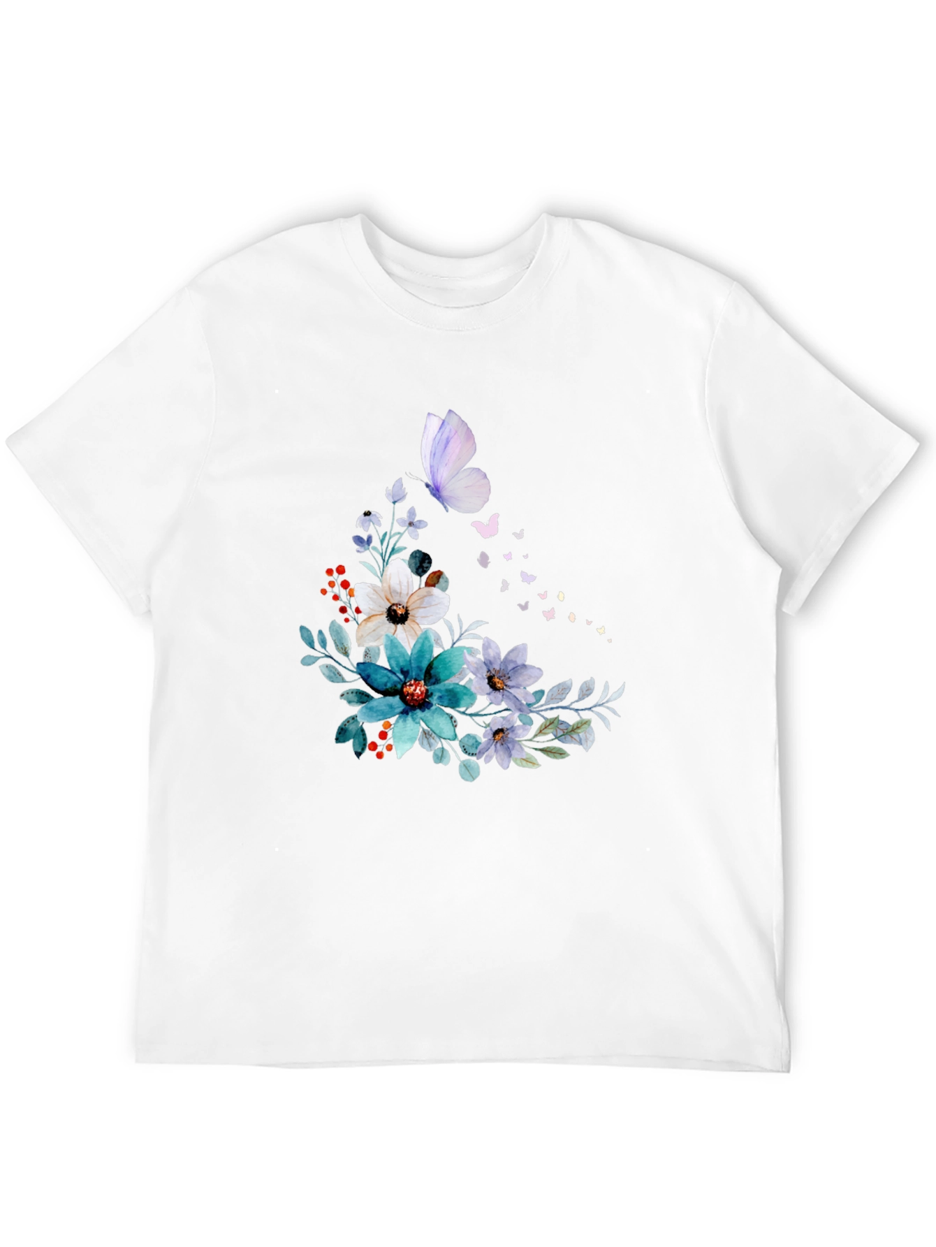 Floral Butterfly Graphic Print Tee
