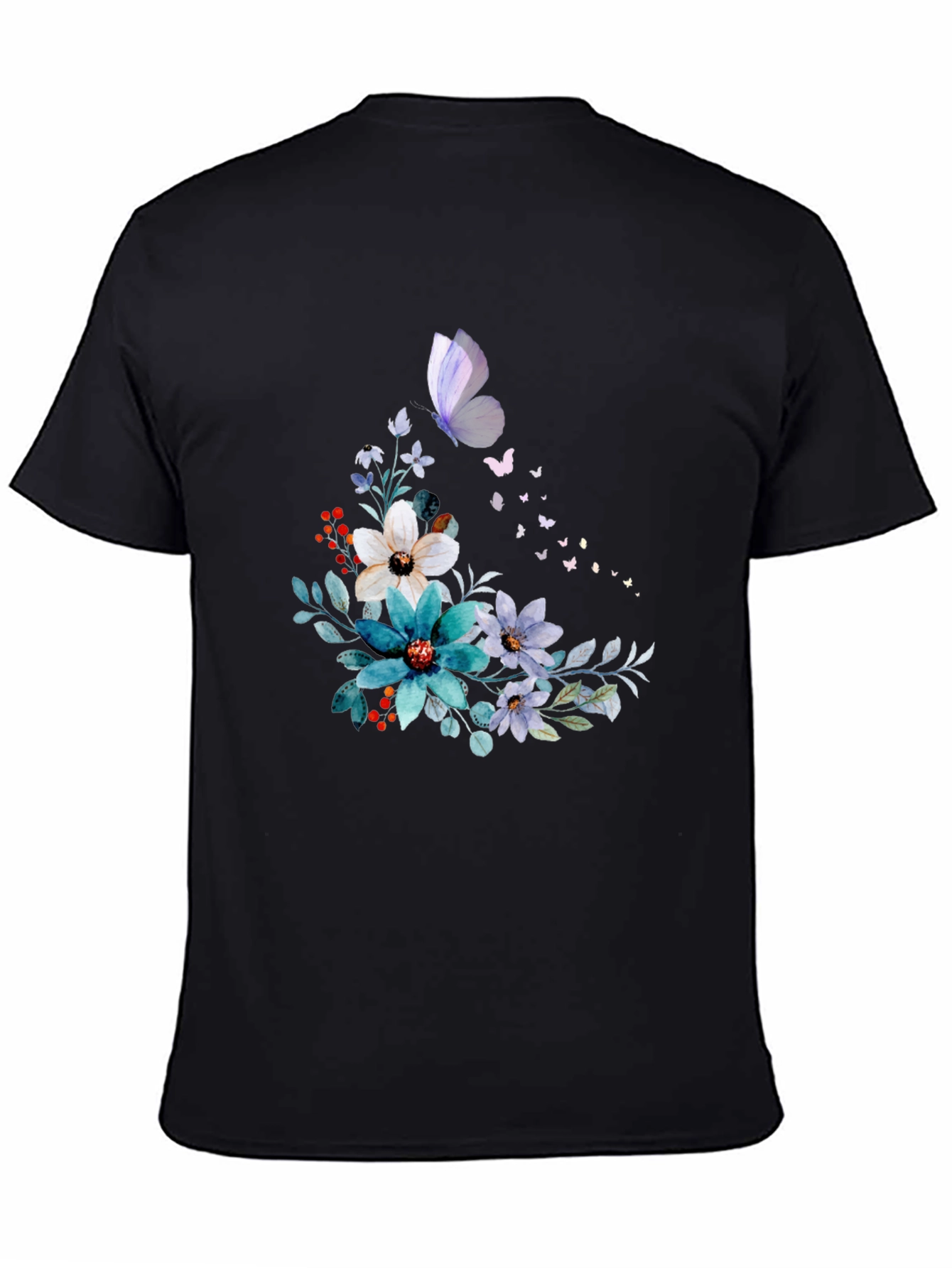 Floral Butterfly Graphic Print Tee