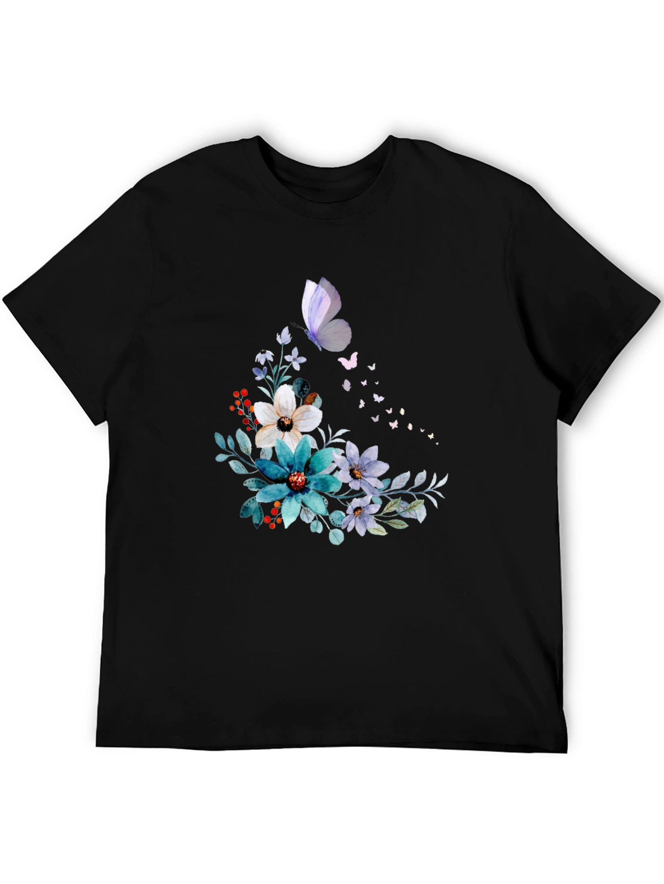 Floral Butterfly Graphic Print Tee