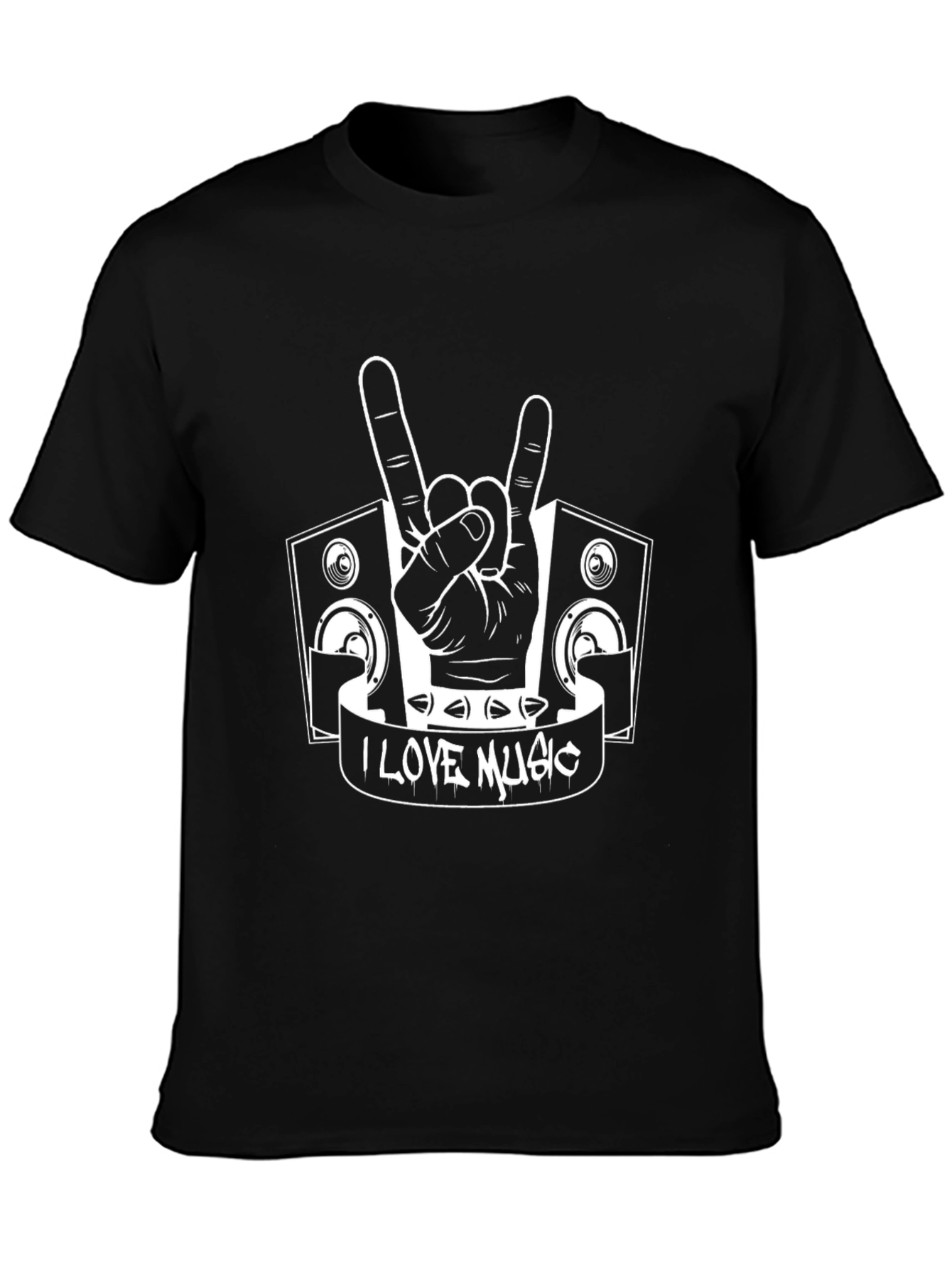 I Love Music Black T-Shirt