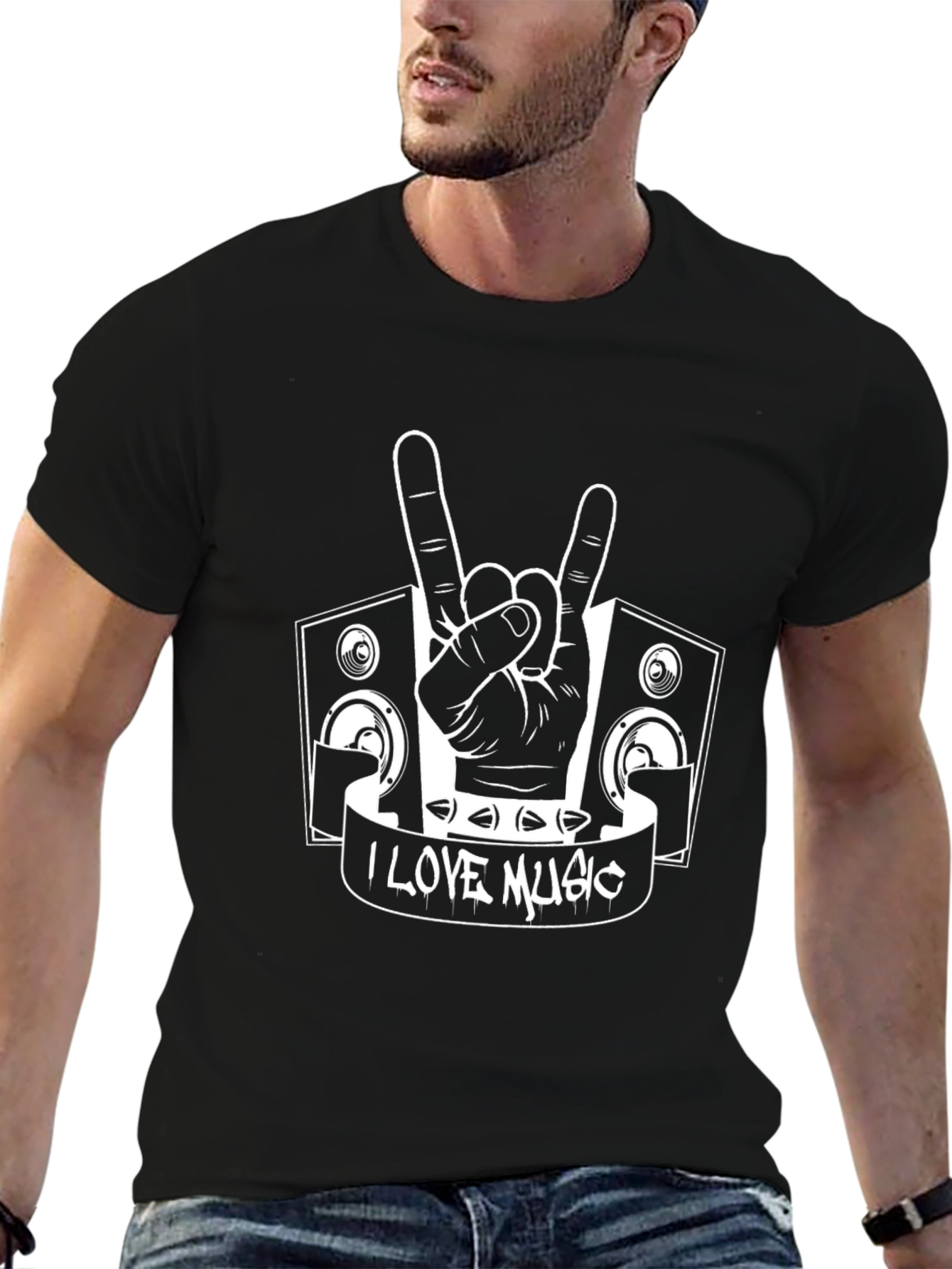 I Love Music Black T-Shirt