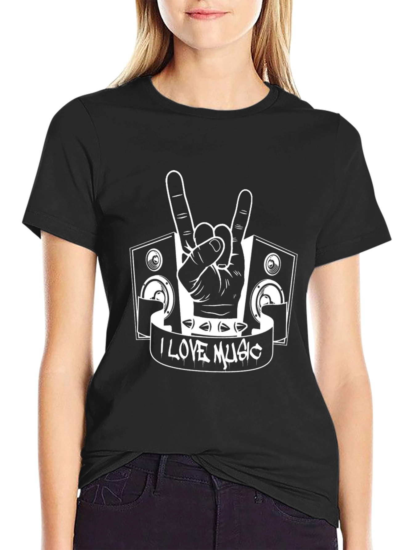 I Love Music Black T-Shirt
