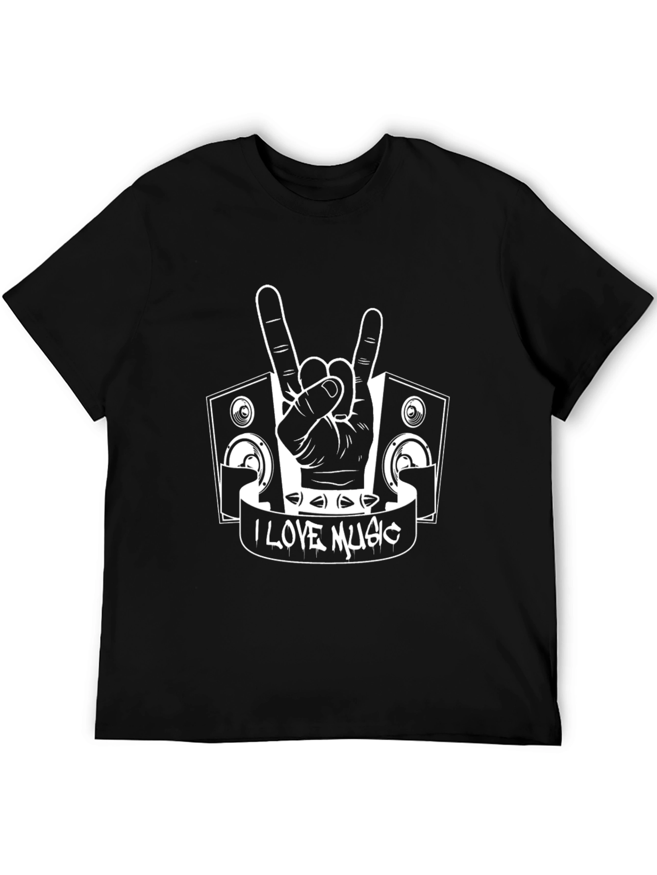 I Love Music Black T-Shirt