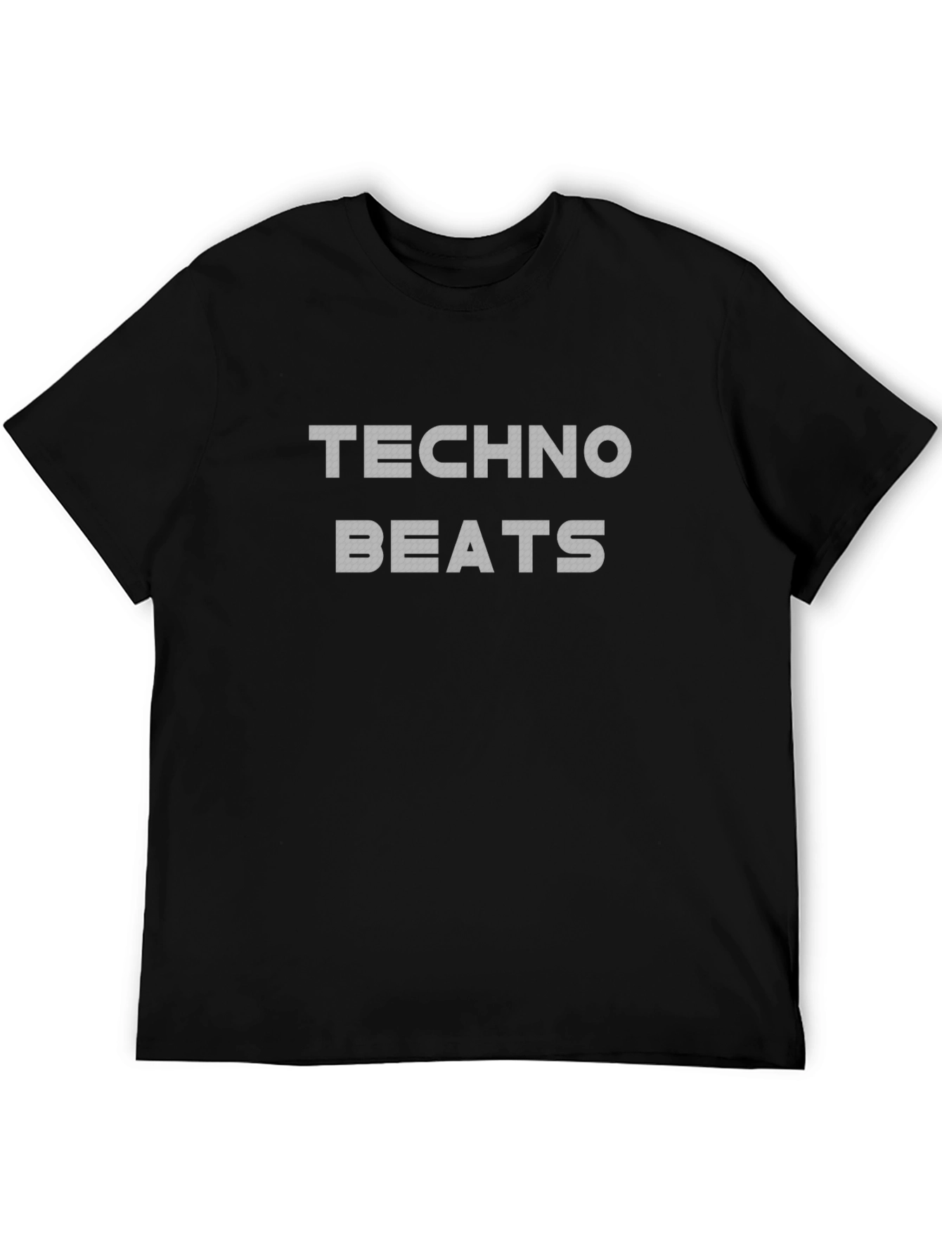 Techno Beats Graphic Print Black T-Shirt