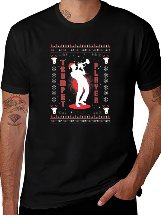 Trumpet Player Ugly Christmas T-Shirt