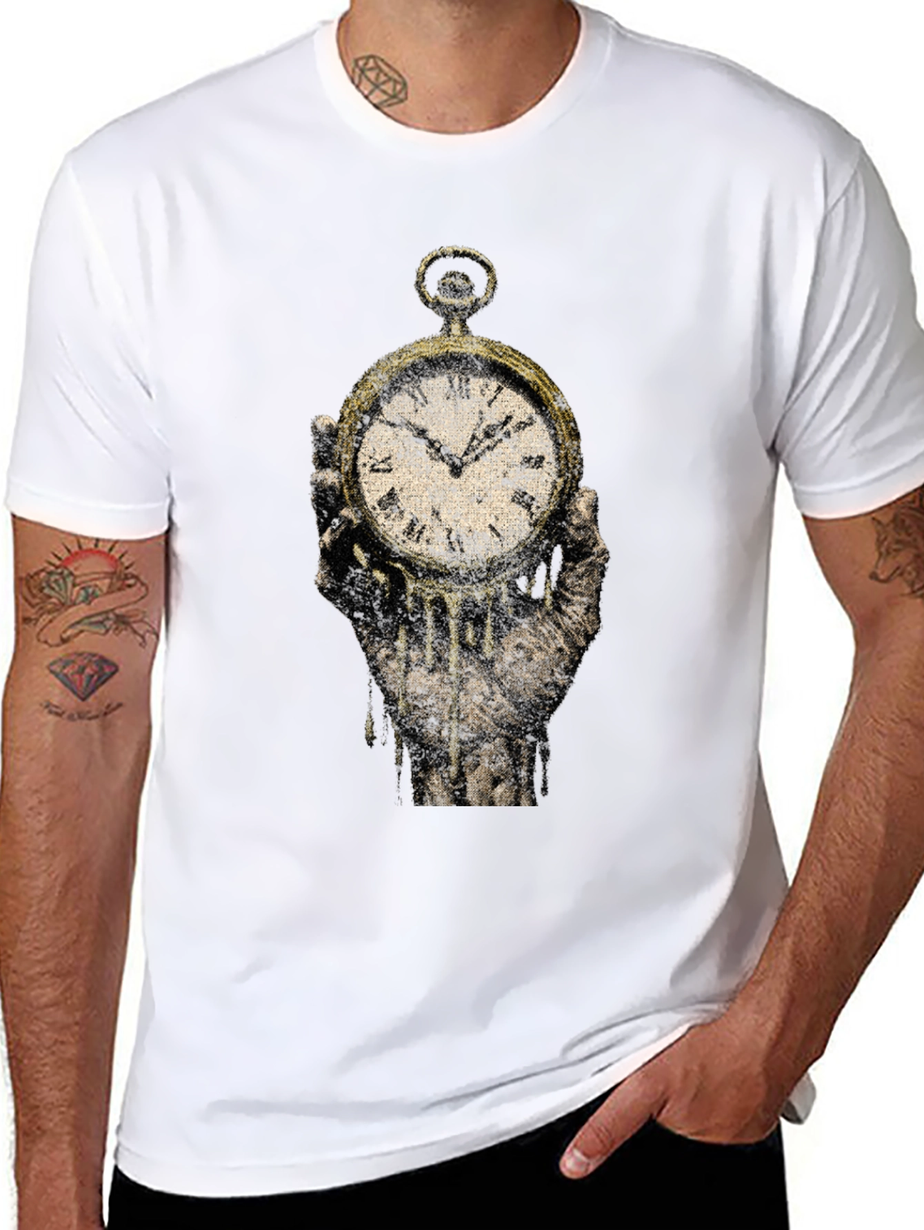 Melting Clock Graphic Tee - Time is Fleeting