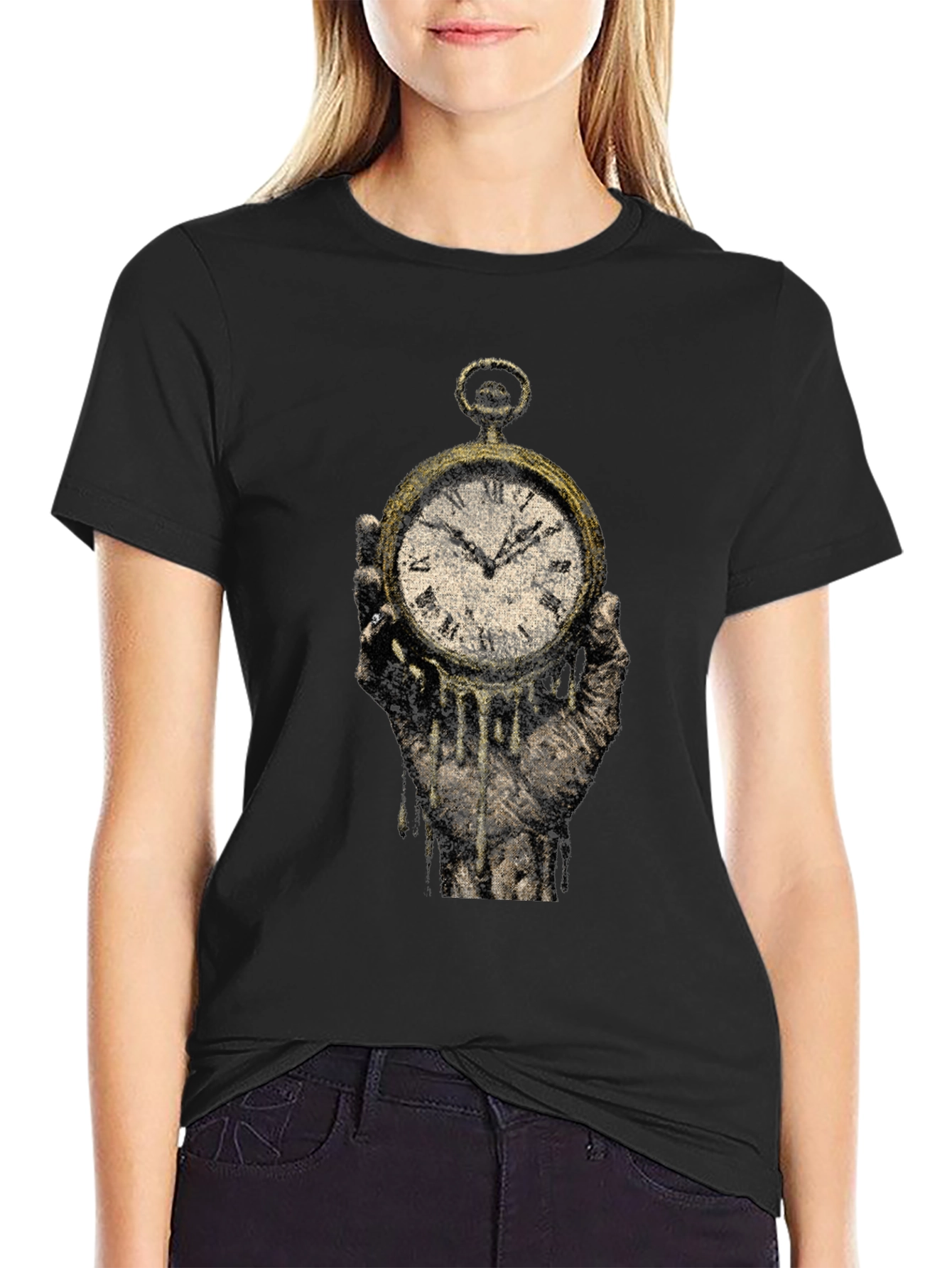 Melting Clock Graphic Tee - Time is Fleeting