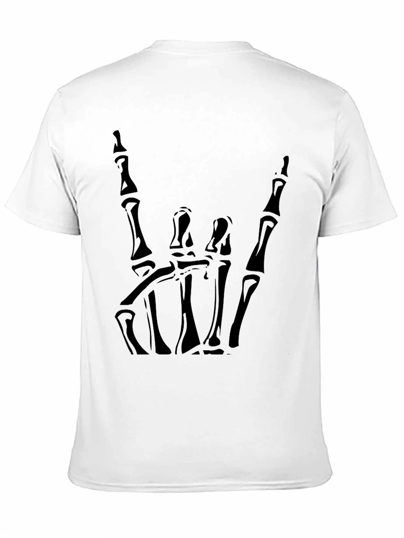 Rock On Skeleton Hand Graphic Tee - Black