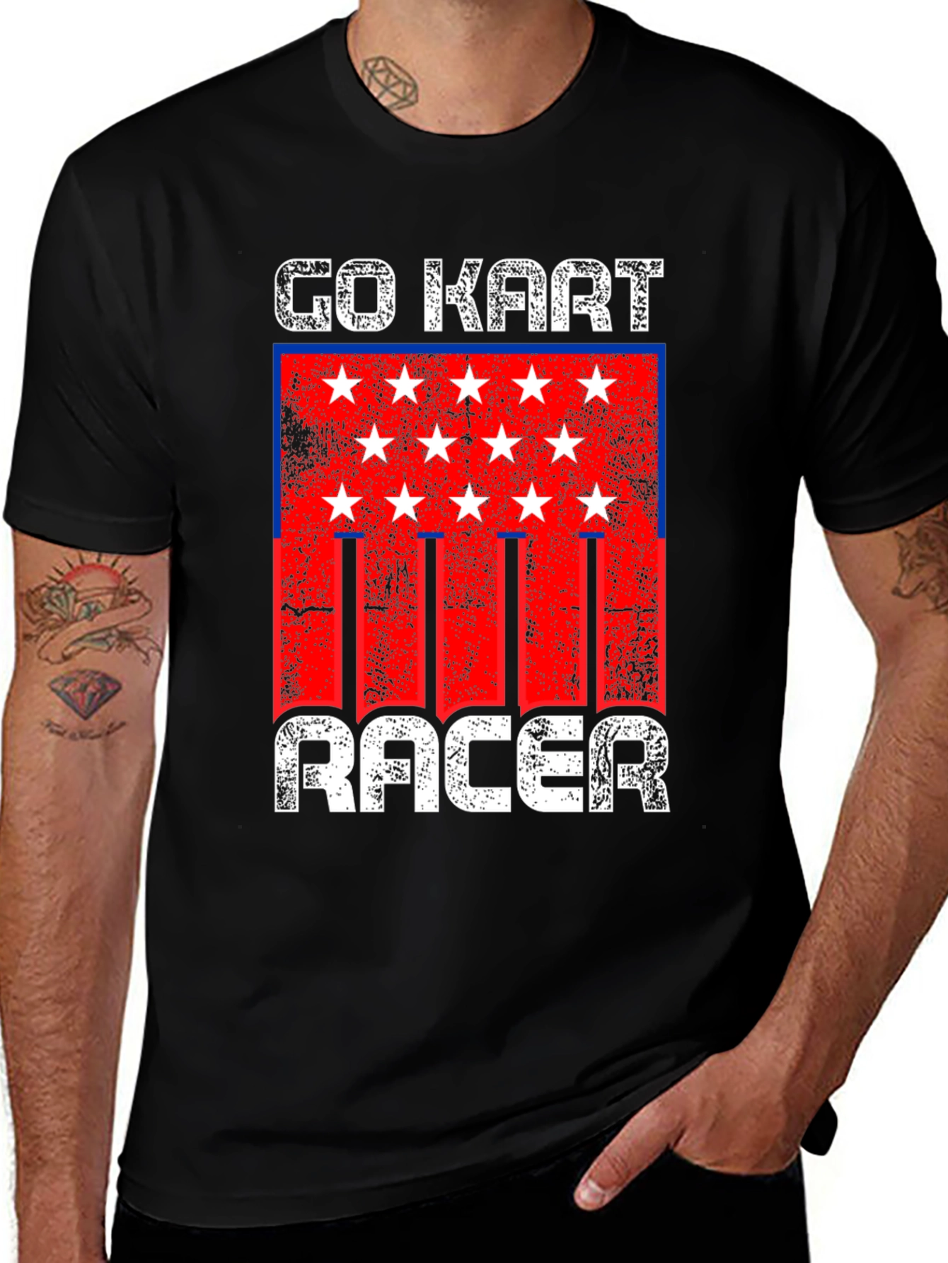Go Kart Racer Graphic Tee - Distressed Design