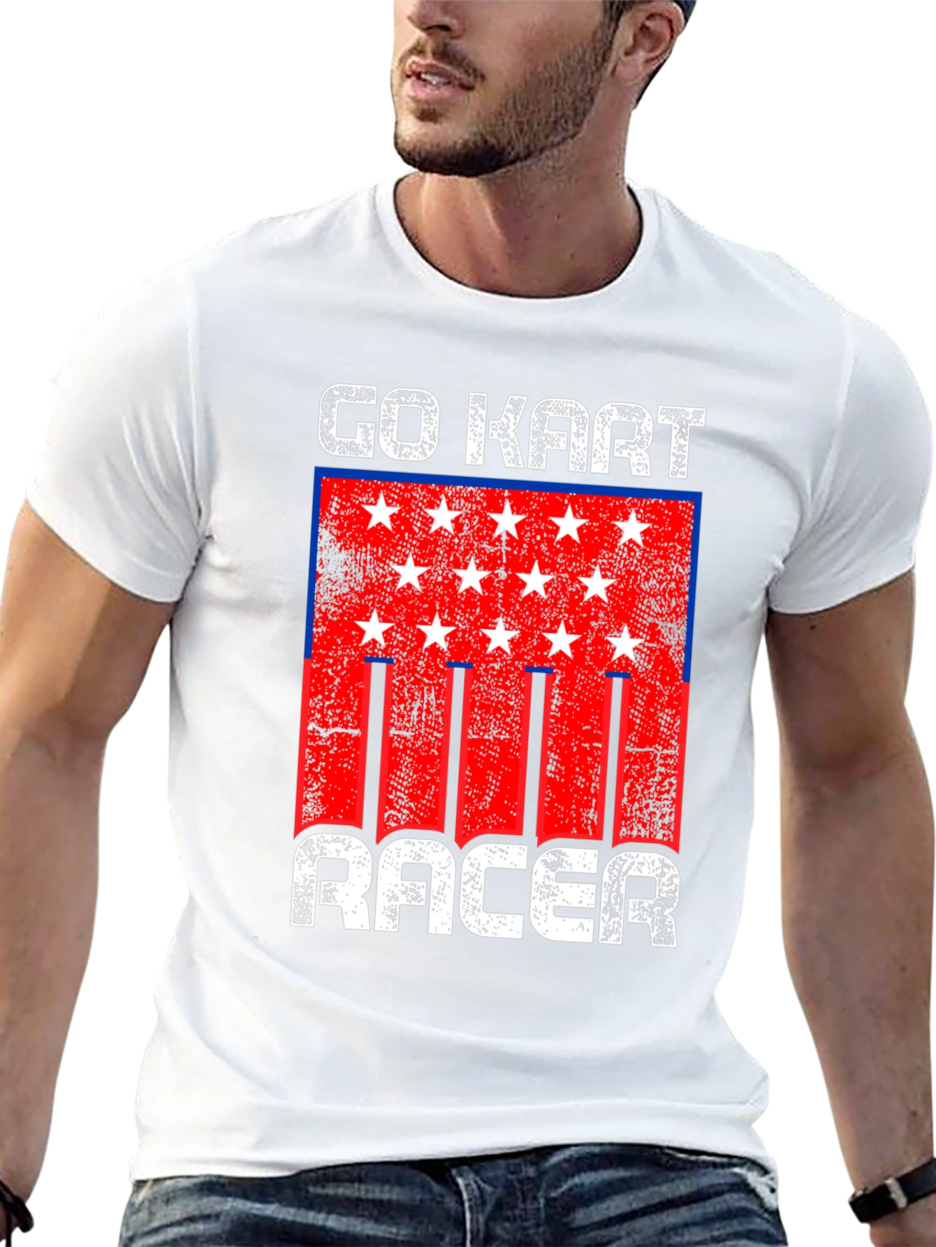 Go Kart Racer Graphic Tee - Distressed Design