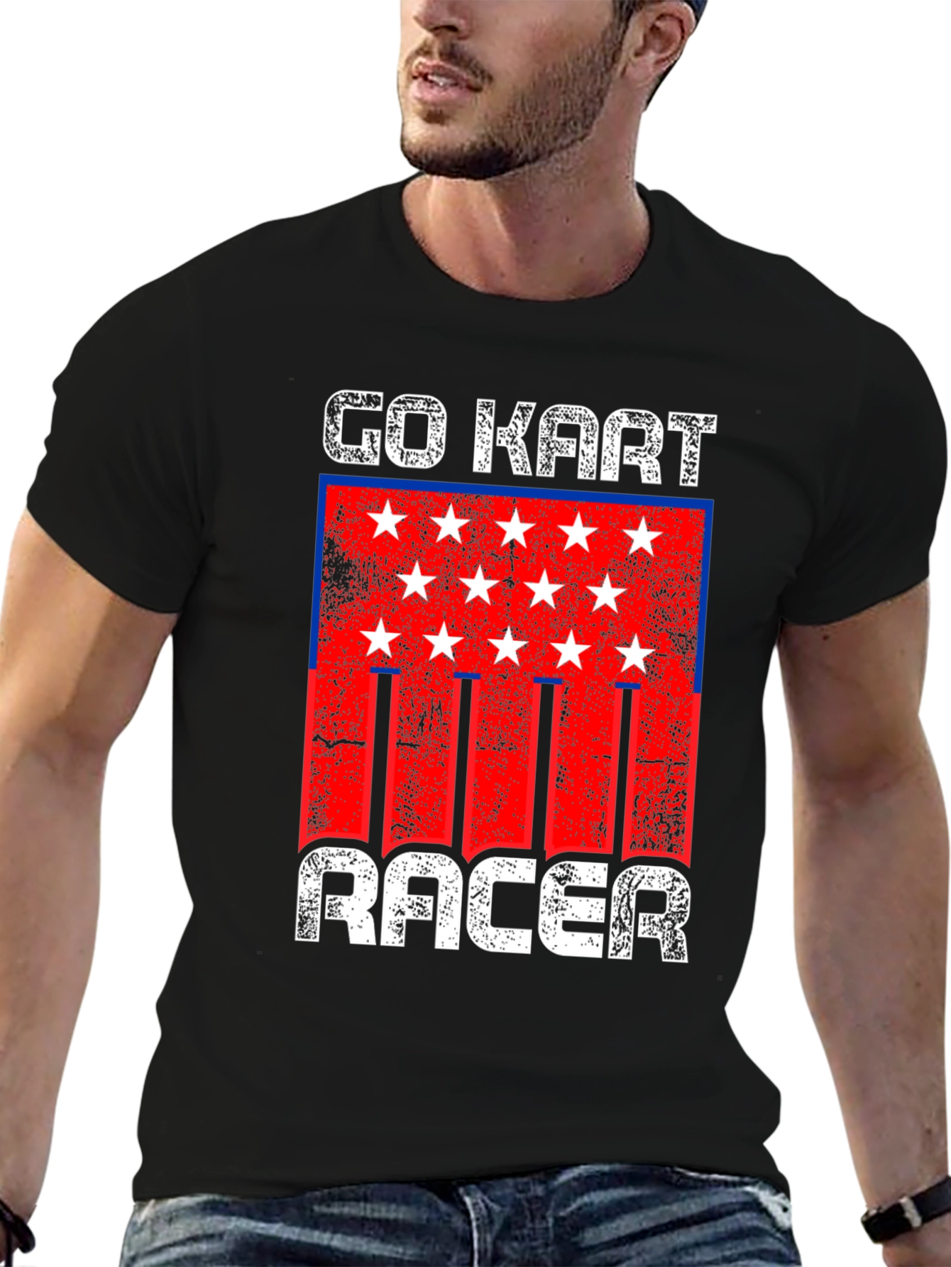 Go Kart Racer Graphic Tee - Distressed Design