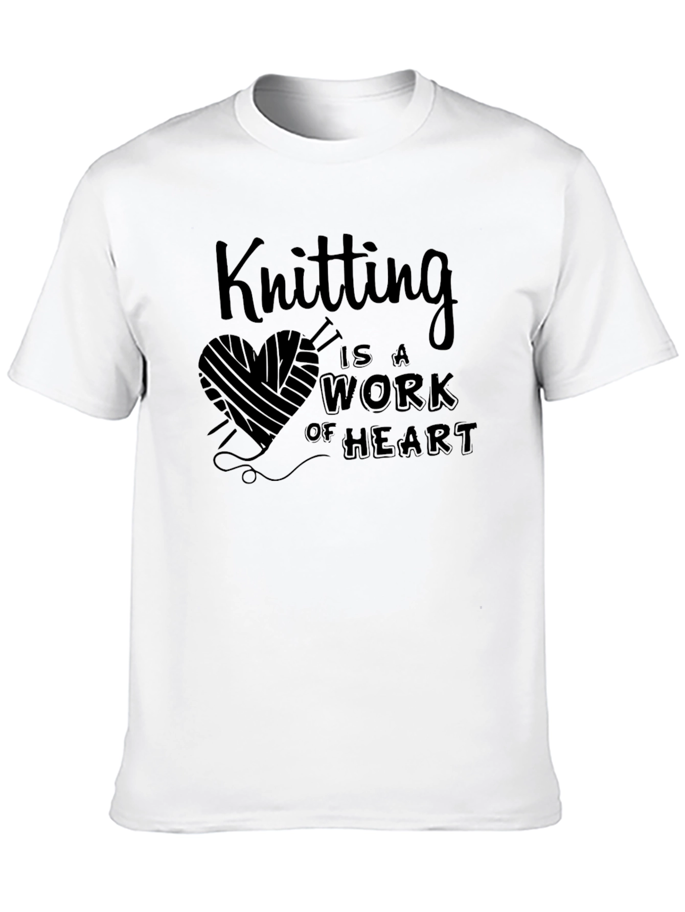 Knitting is a Work of Heart Black T-Shirt