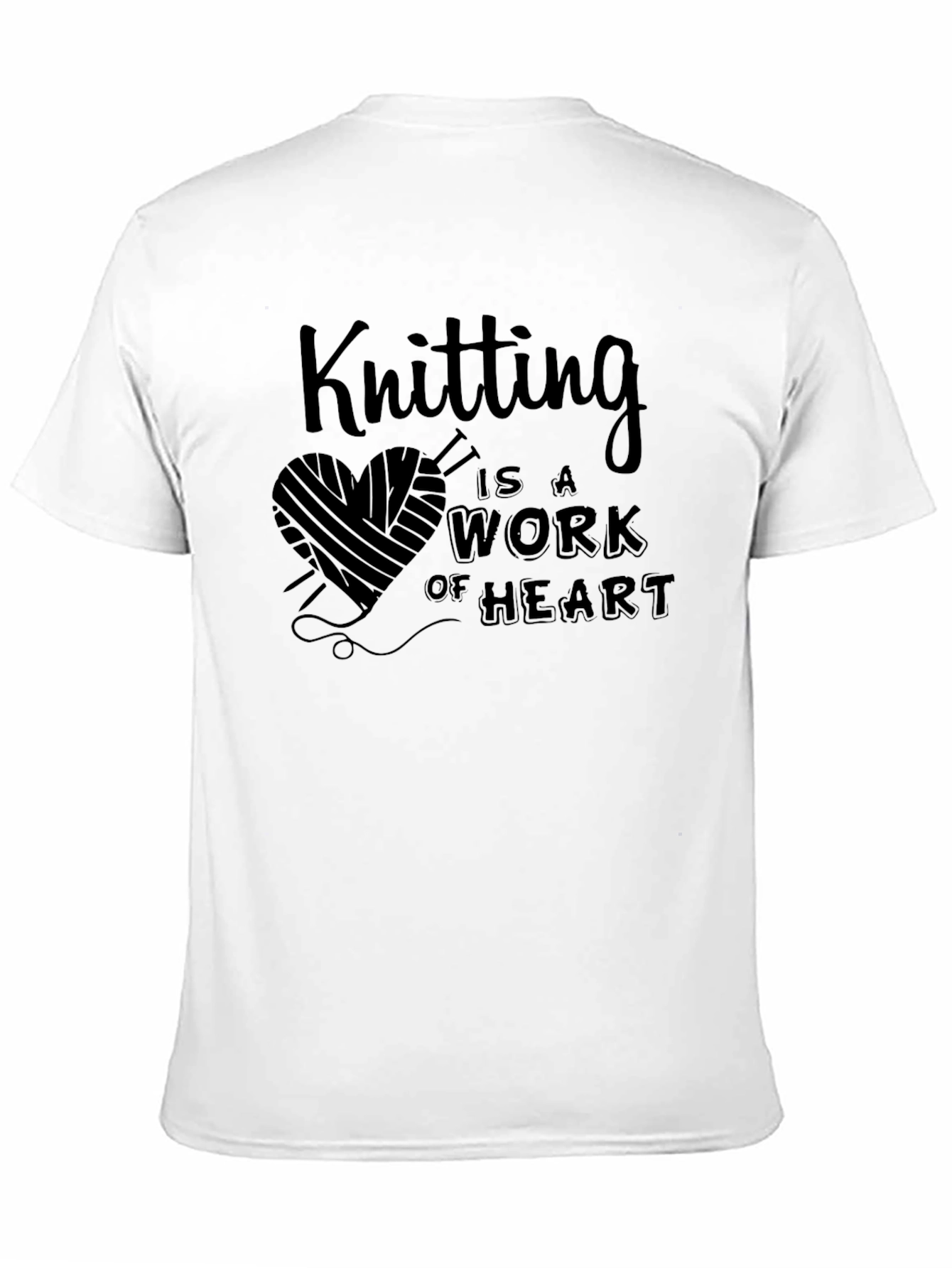 Knitting is a Work of Heart Black T-Shirt