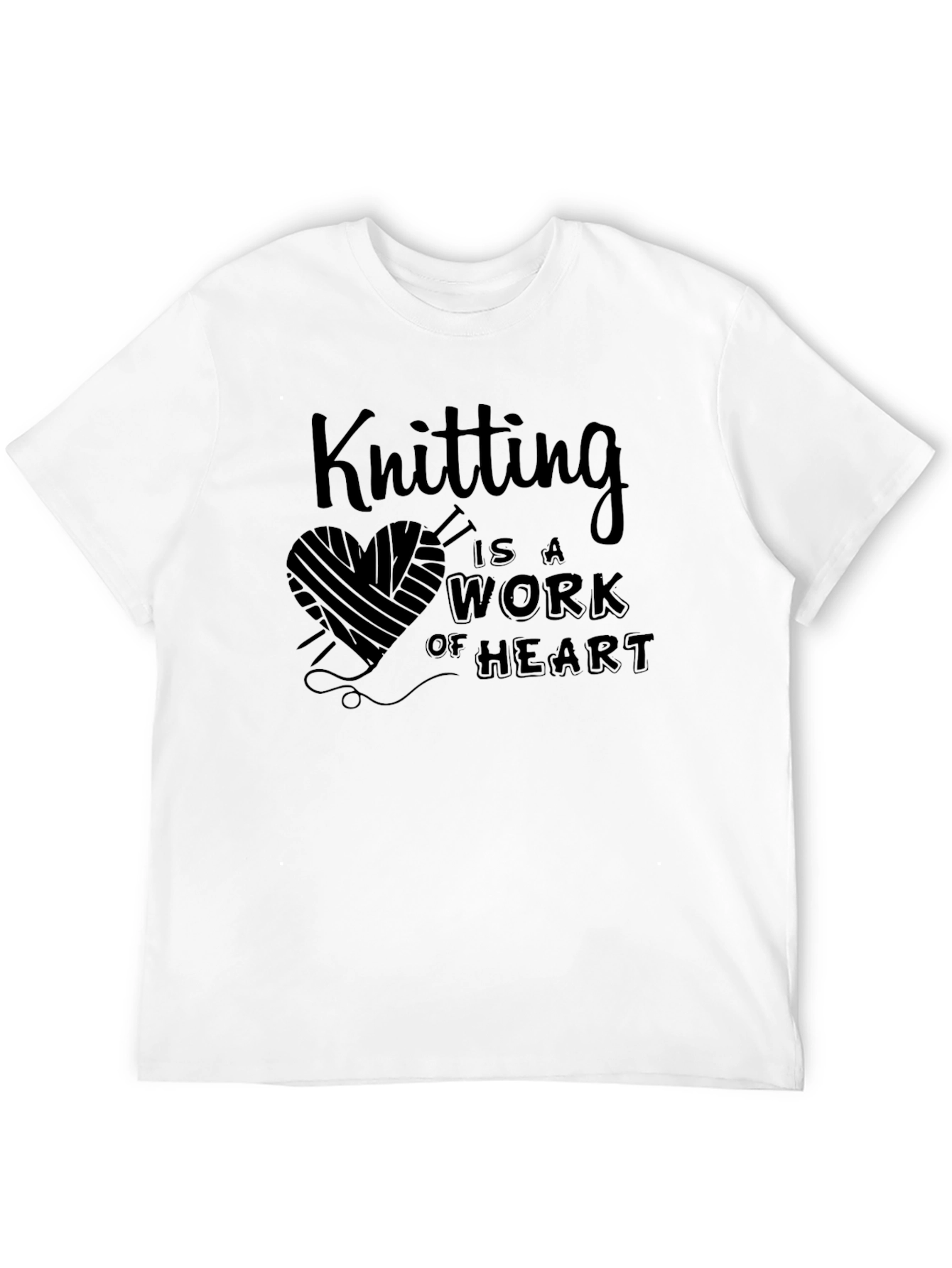 Knitting is a Work of Heart Black T-Shirt