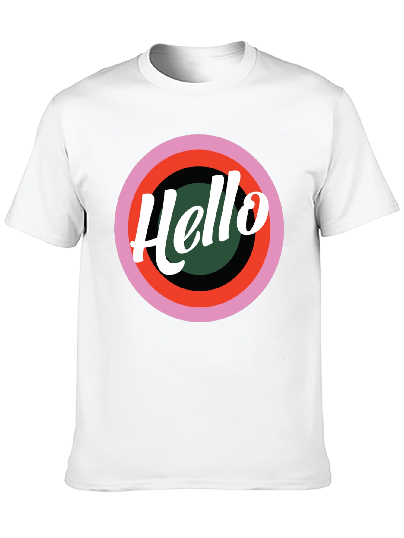 Retro Hello Graphic Black T-Shirt