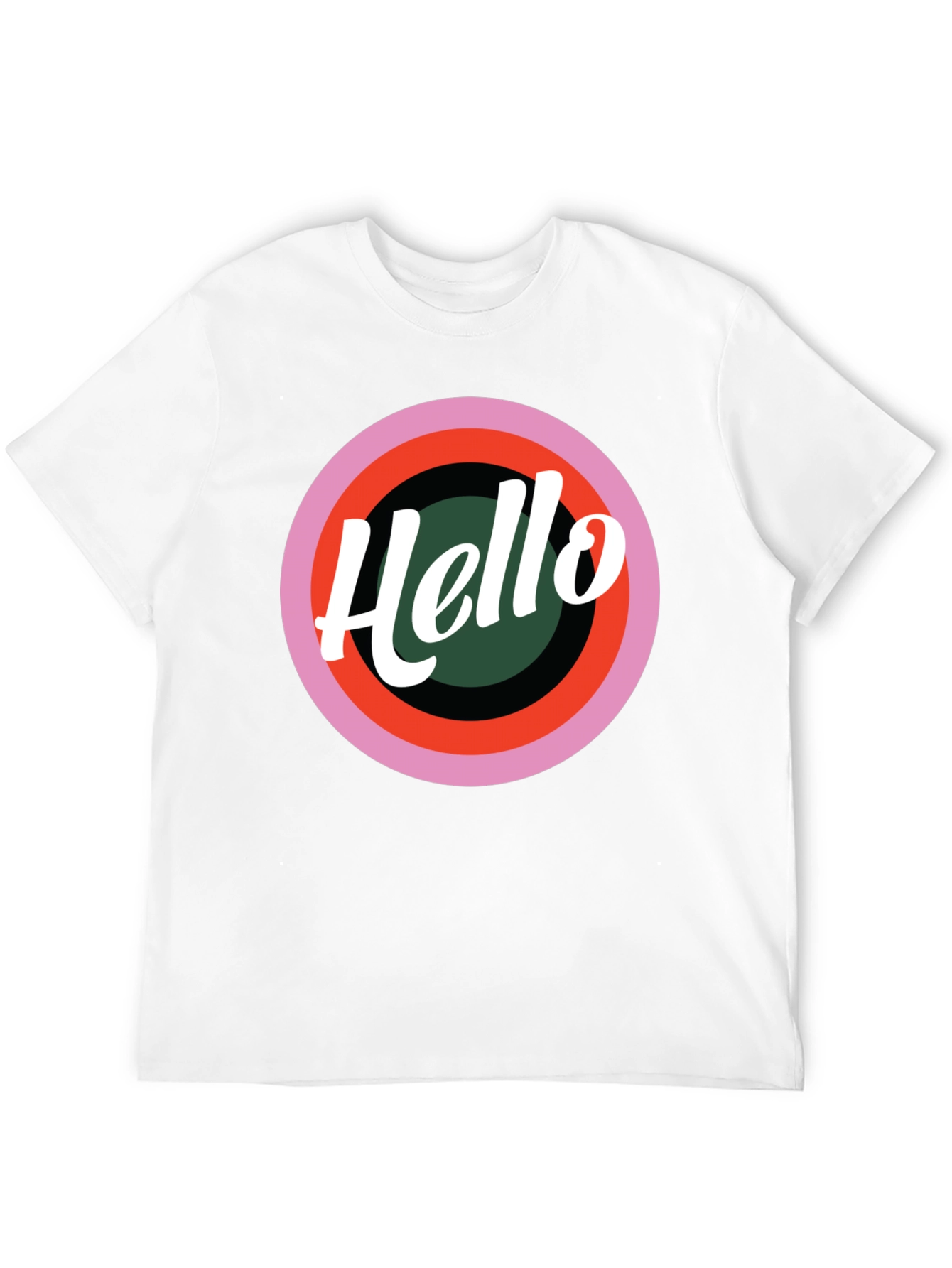Retro Hello Graphic Black T-Shirt