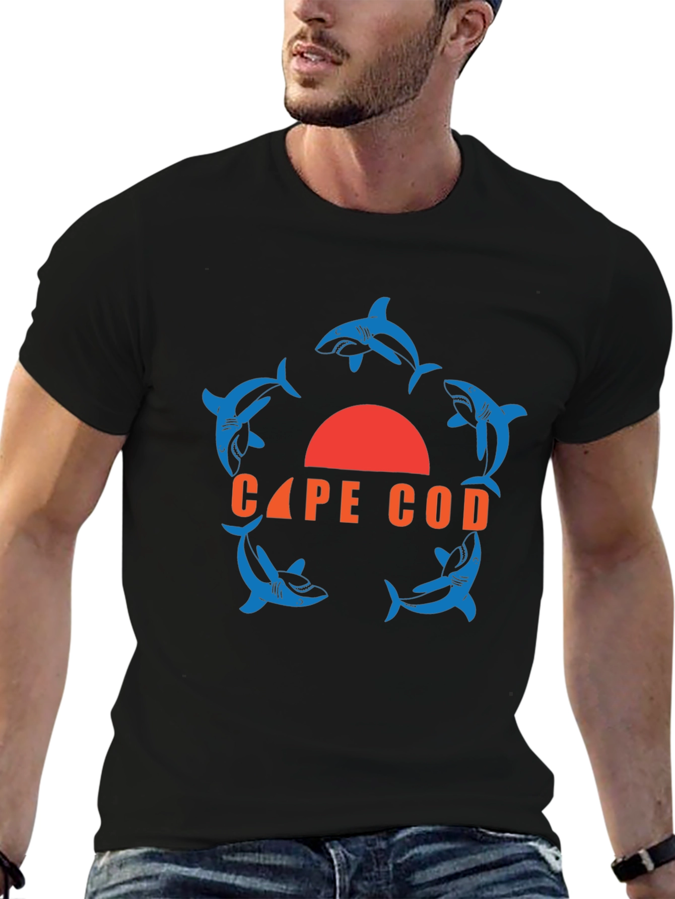 Cape Cod Shark Circle Graphic T-Shirt
