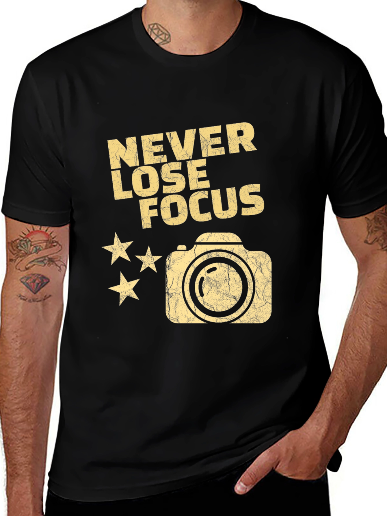Never Lose Focus Camera Graphic T-Shirt