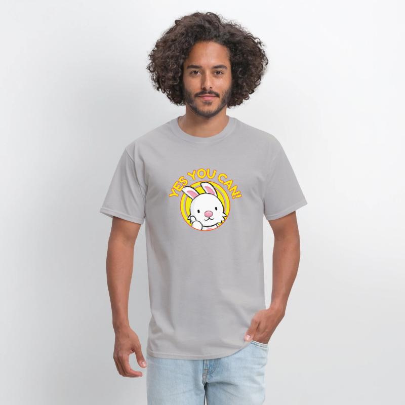 Yes You Can Cute Motivational Thumbs Up Bunny Logo
