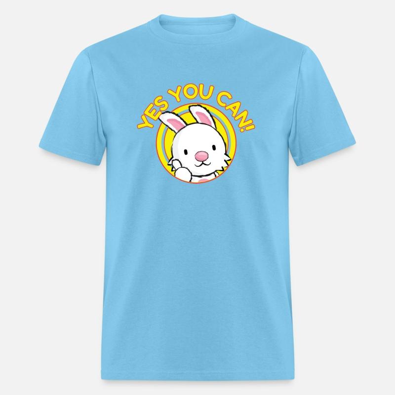 Yes You Can Cute Motivational Thumbs Up Bunny Logo
