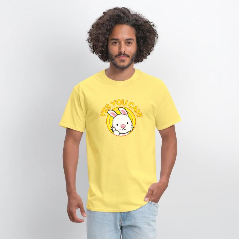 Yes You Can Cute Motivational Thumbs Up Bunny Logo