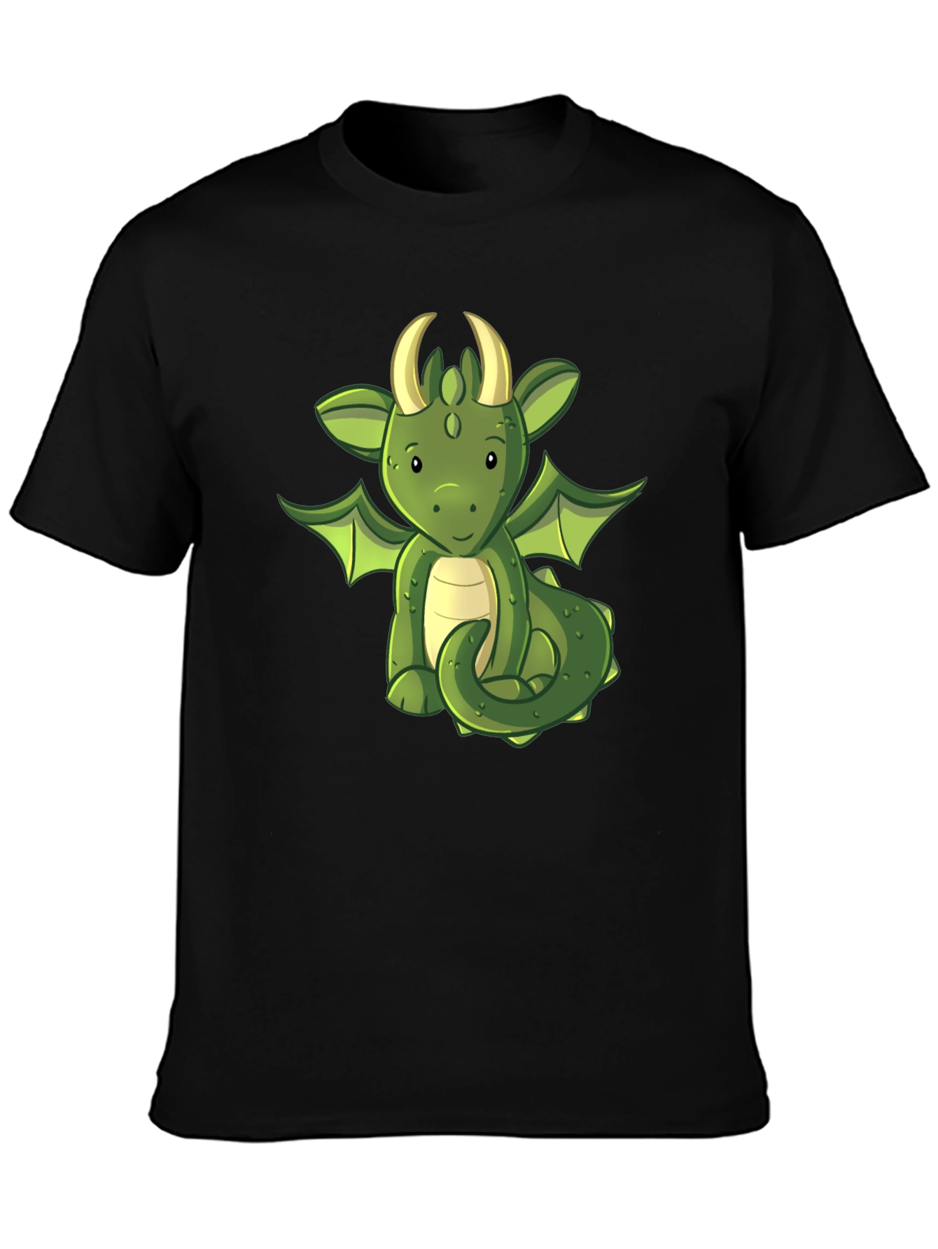 Cute Dragon Graphic T-Shirt - Black Cotton Tee