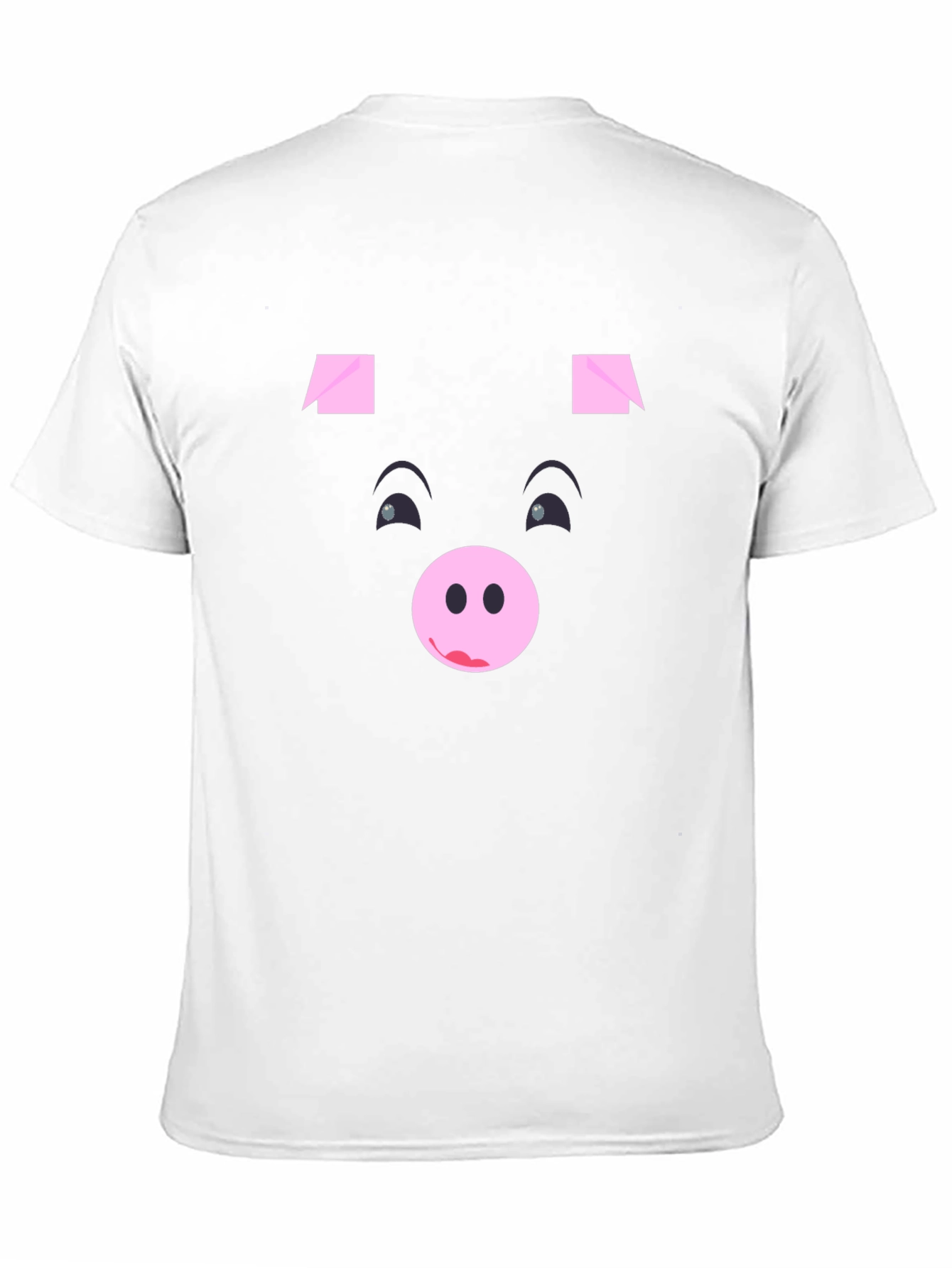 Funny Pig Face Black Graphic T-Shirt