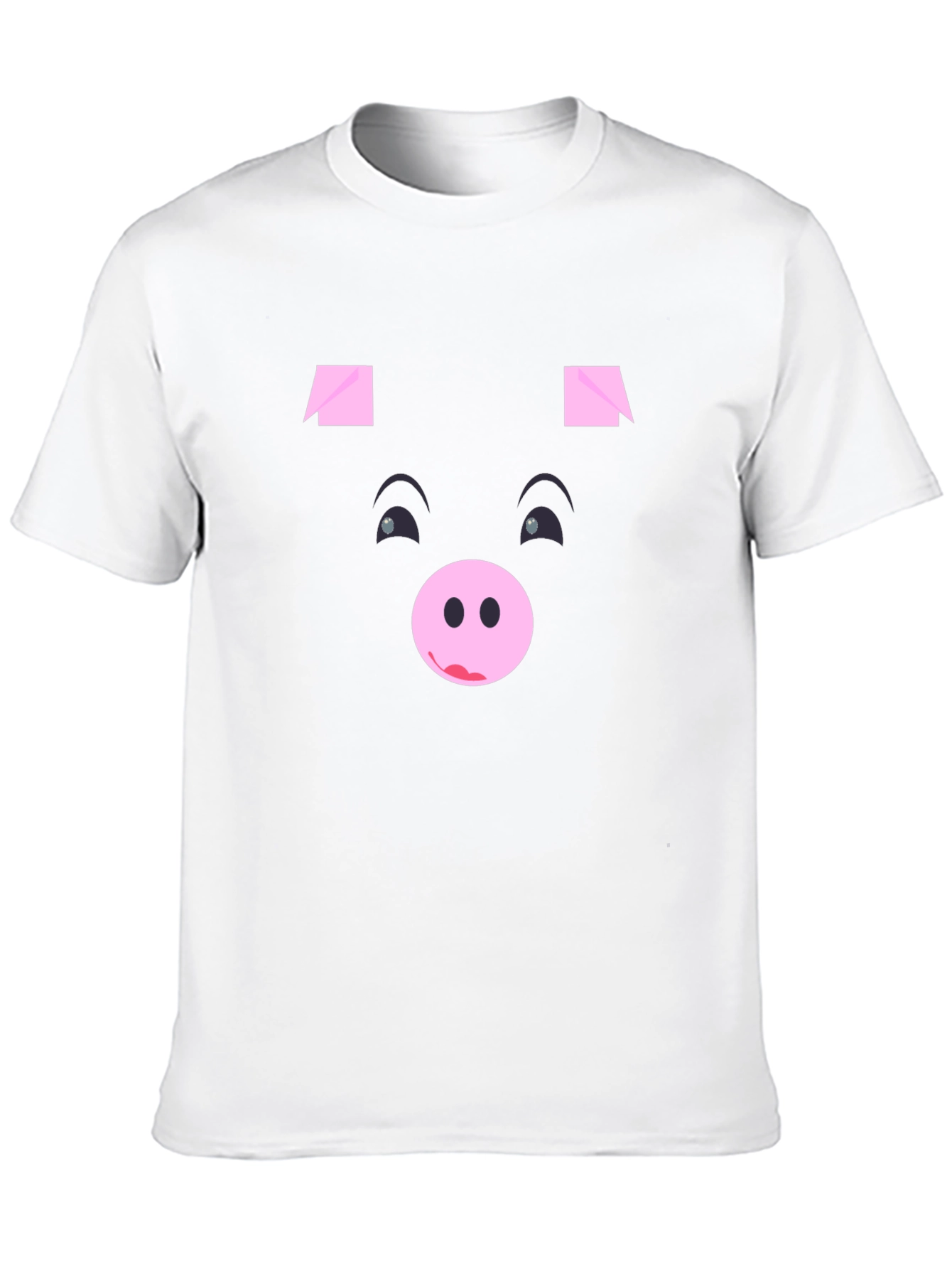 Funny Pig Face Black Graphic T-Shirt