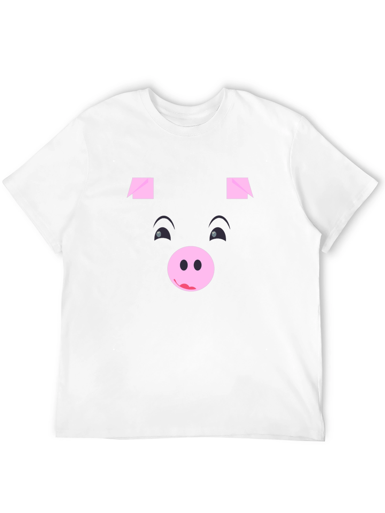 Funny Pig Face Black Graphic T-Shirt