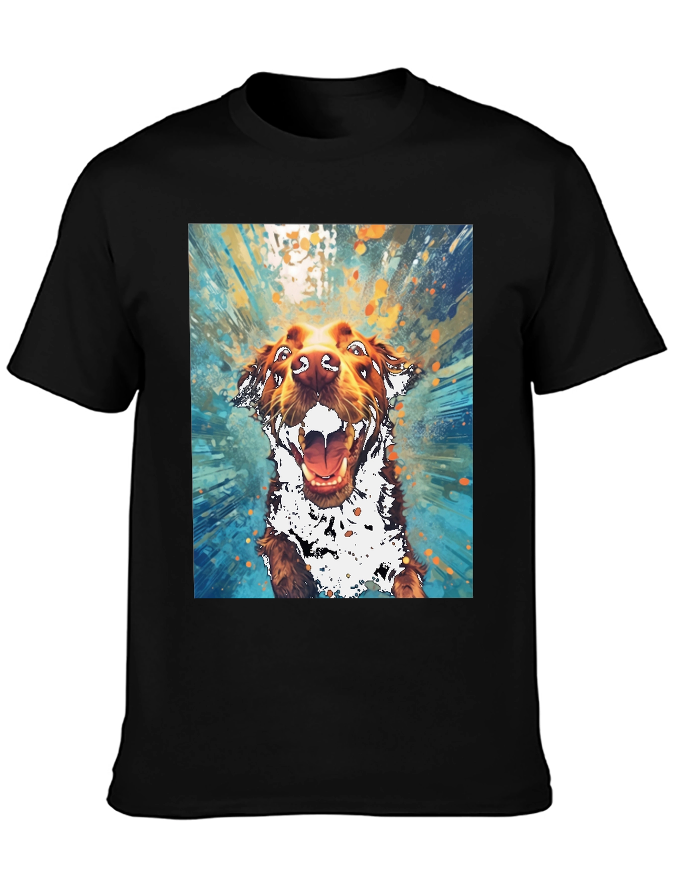 Dog Art Graphic Tee - Mens Black T-Shirt