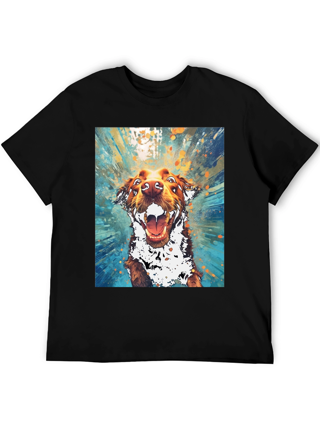 Dog Art Graphic Tee - Mens Black T-Shirt