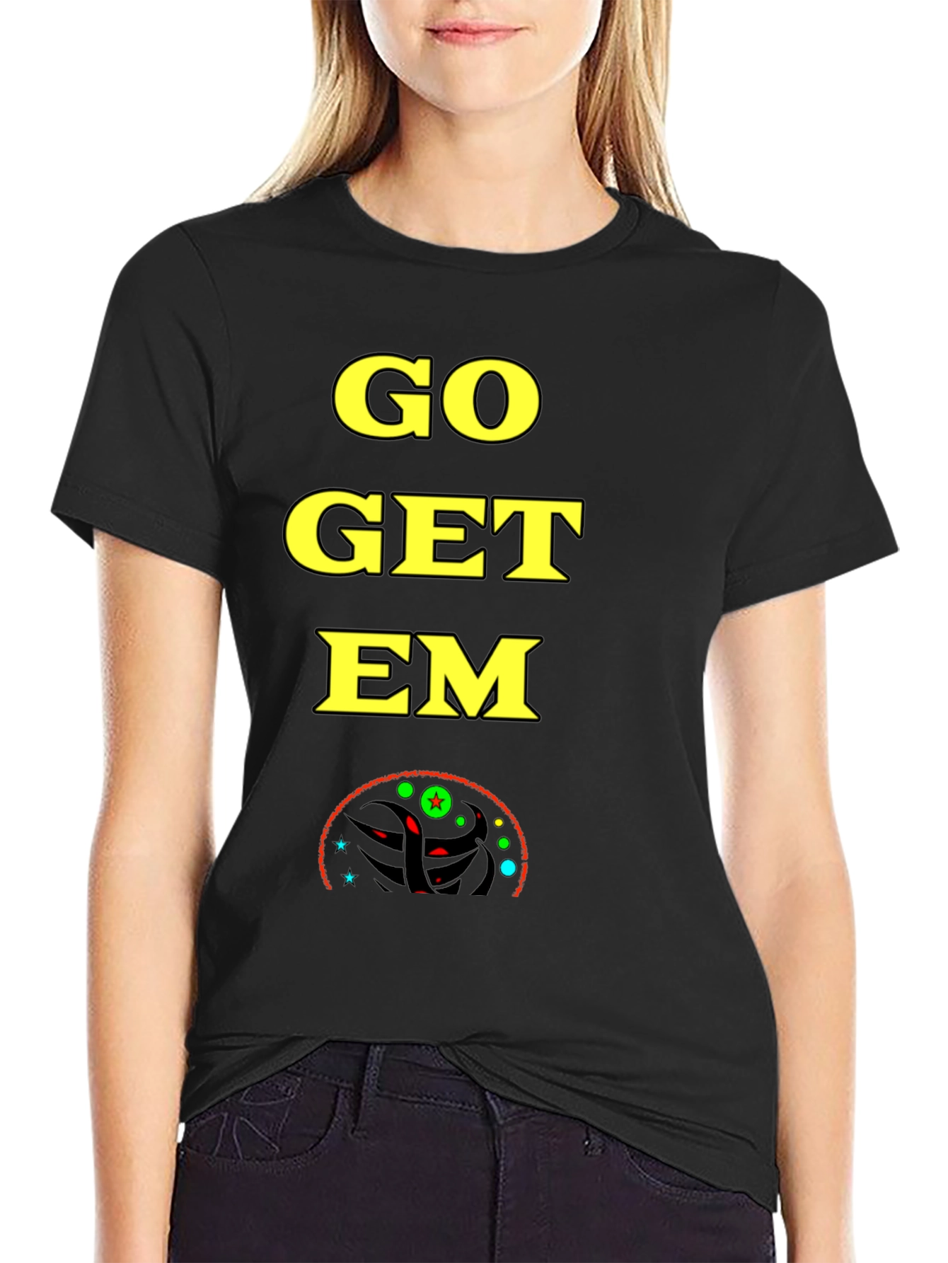 Go Get Em T-Shirt - Black Bold Graphic Tee