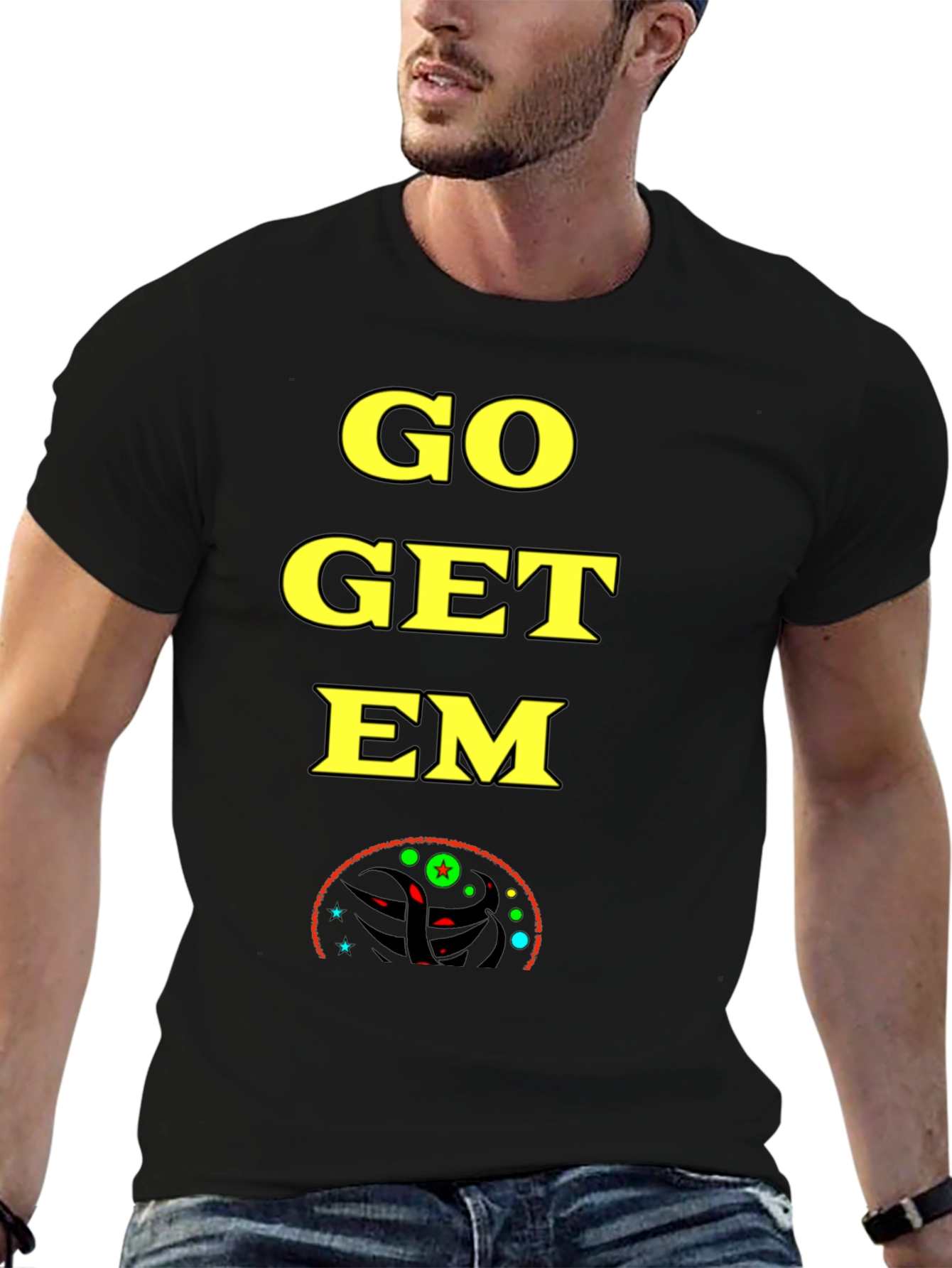 Go Get Em T-Shirt - Black Bold Graphic Tee