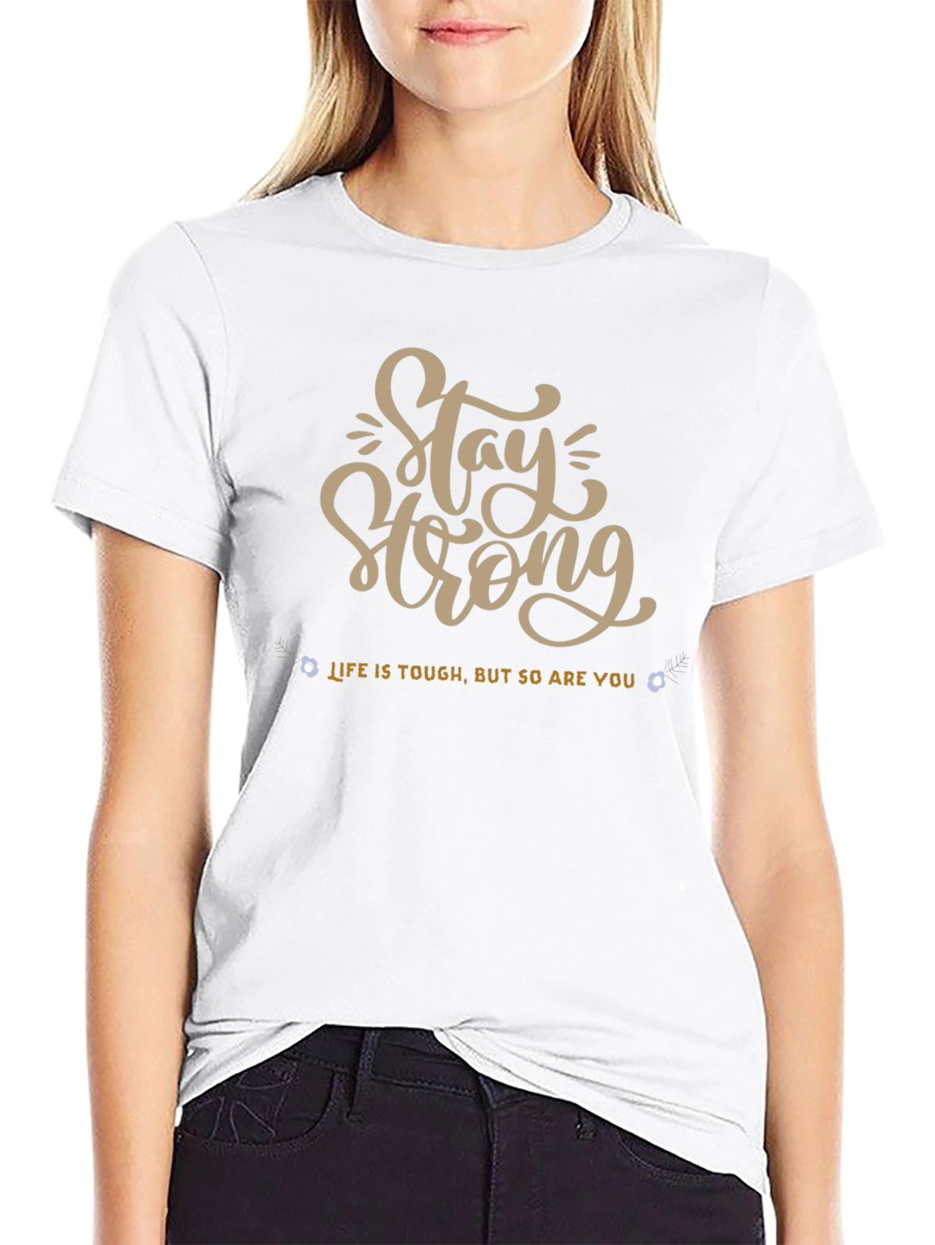 Stay Strong Graphic Tee - Black Short Sleeve