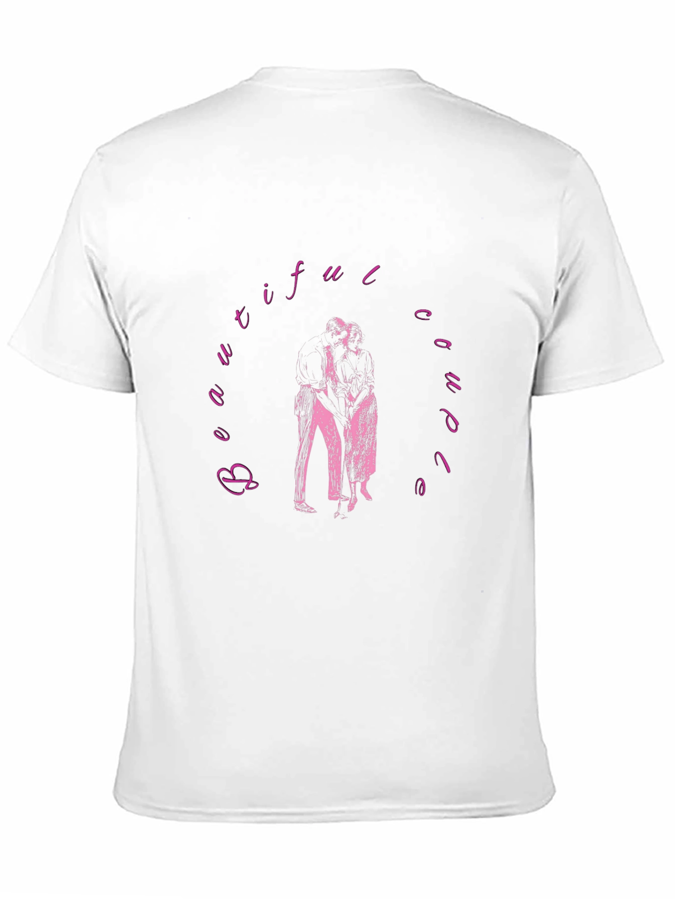 Beautiful Couple Graphic Black Tee Shirt