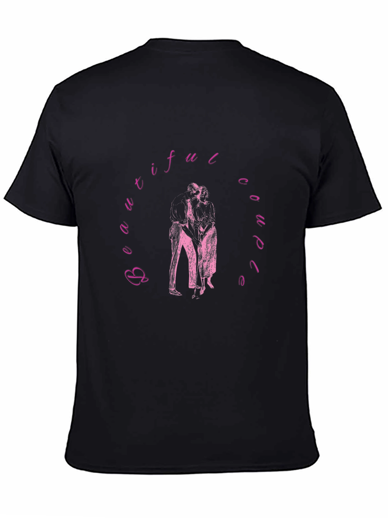 Beautiful Couple Graphic Black Tee Shirt