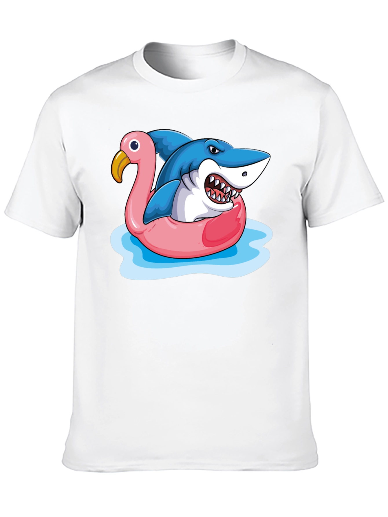 Shark Flamingo Pool Float Graphic Tee