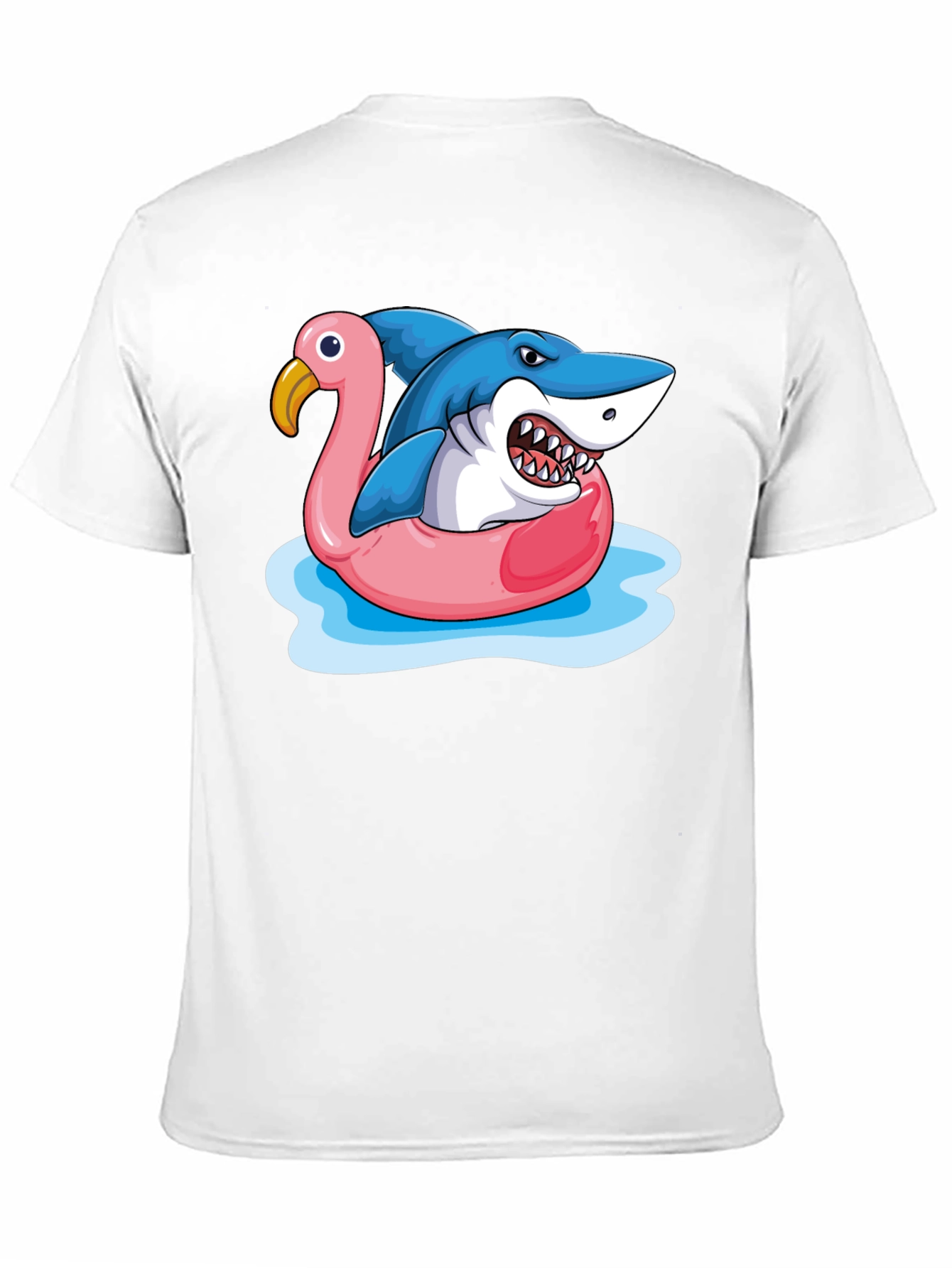 Shark Flamingo Pool Float Graphic Tee