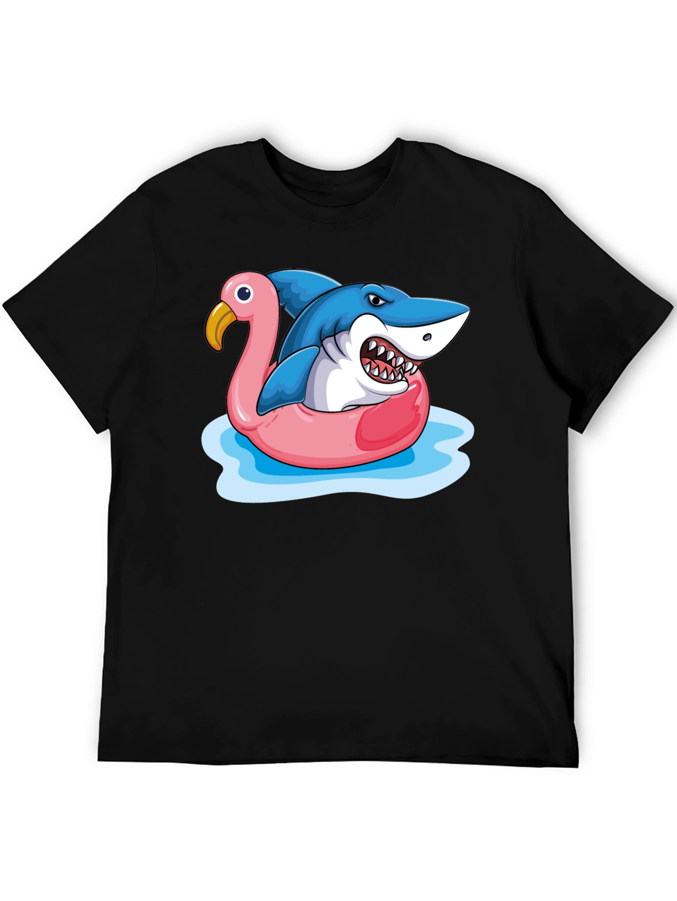 Shark Flamingo Pool Float Graphic Tee