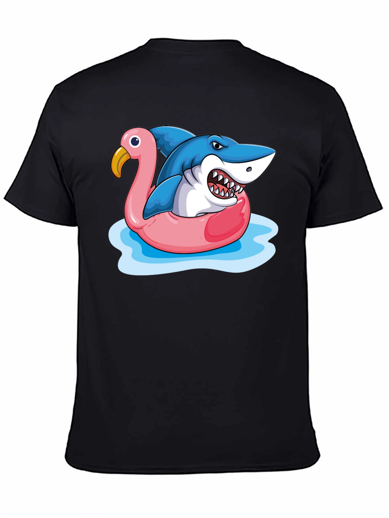 Shark Flamingo Pool Float Graphic Tee