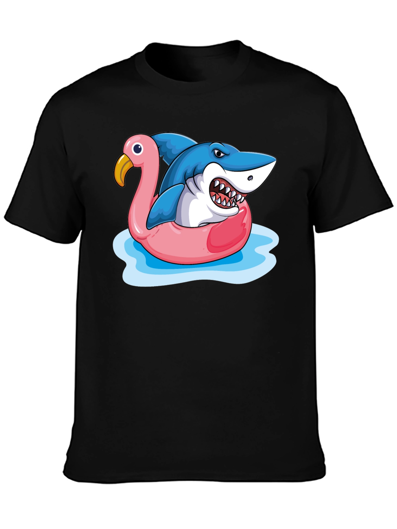 Shark Flamingo Pool Float Graphic Tee