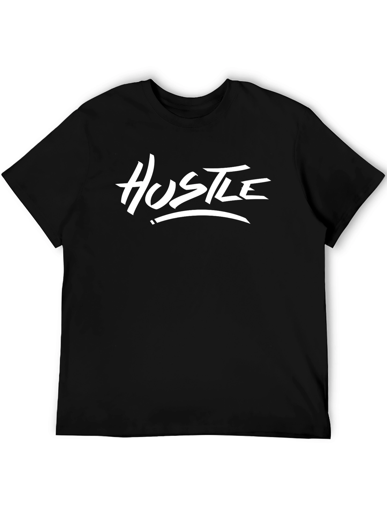 Hustle Graphic Black T-Shirt - Motivational Tee