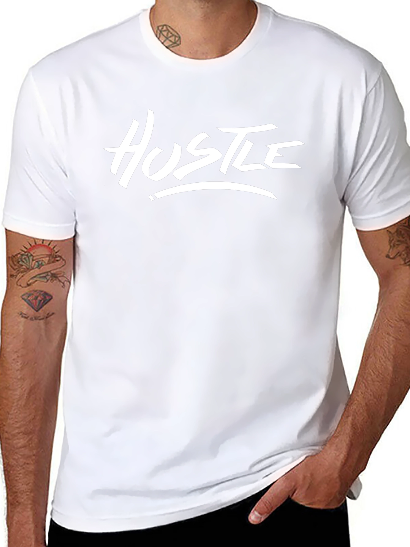 Hustle Graphic Black T-Shirt - Motivational Tee