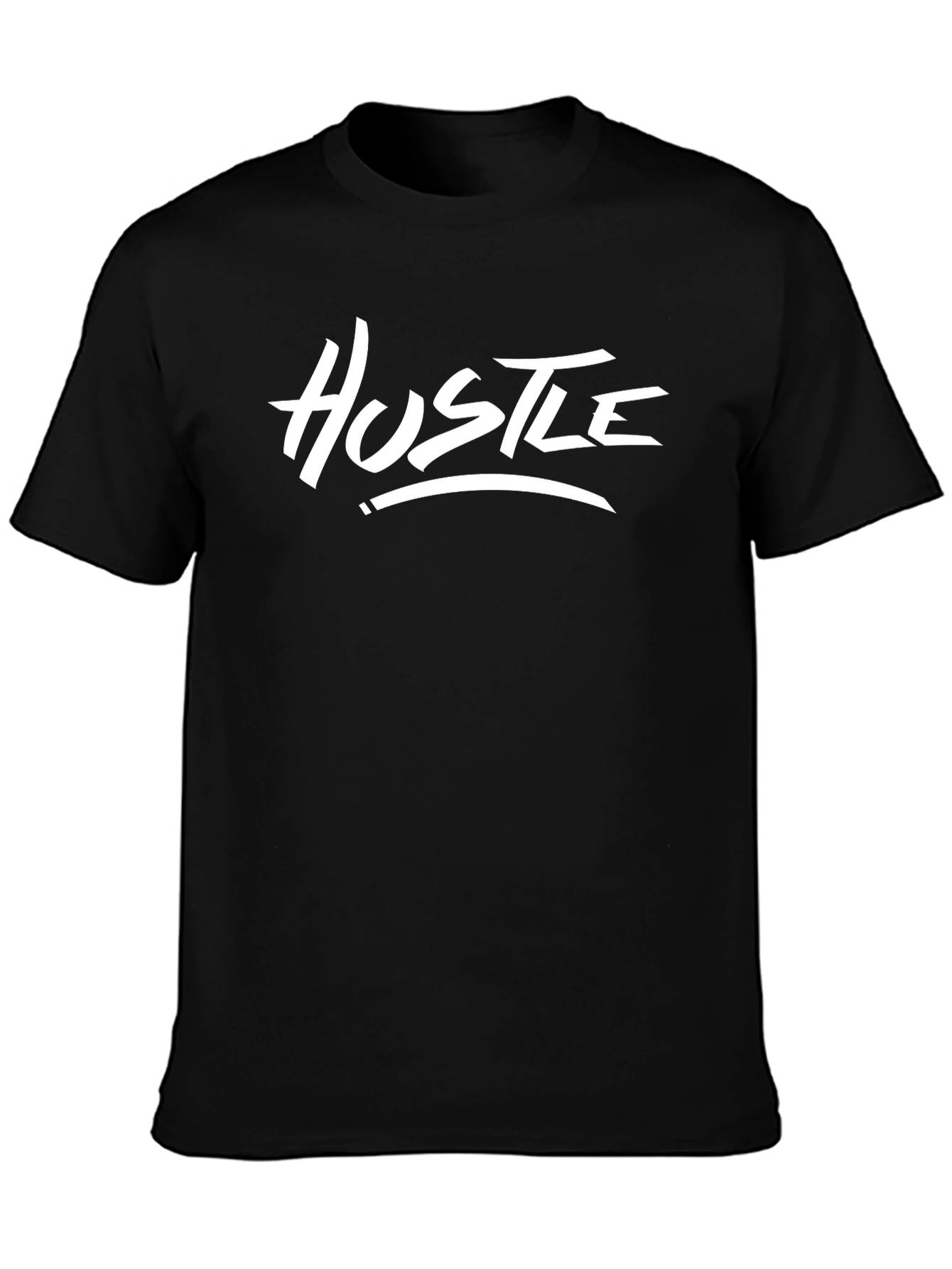 Hustle Graphic Black T-Shirt - Motivational Tee