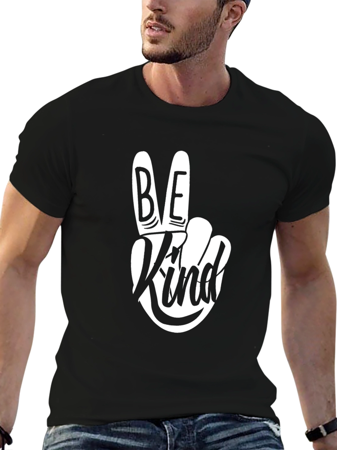 Be Kind Graphic Tee - Stylish Peace Sign Shirt