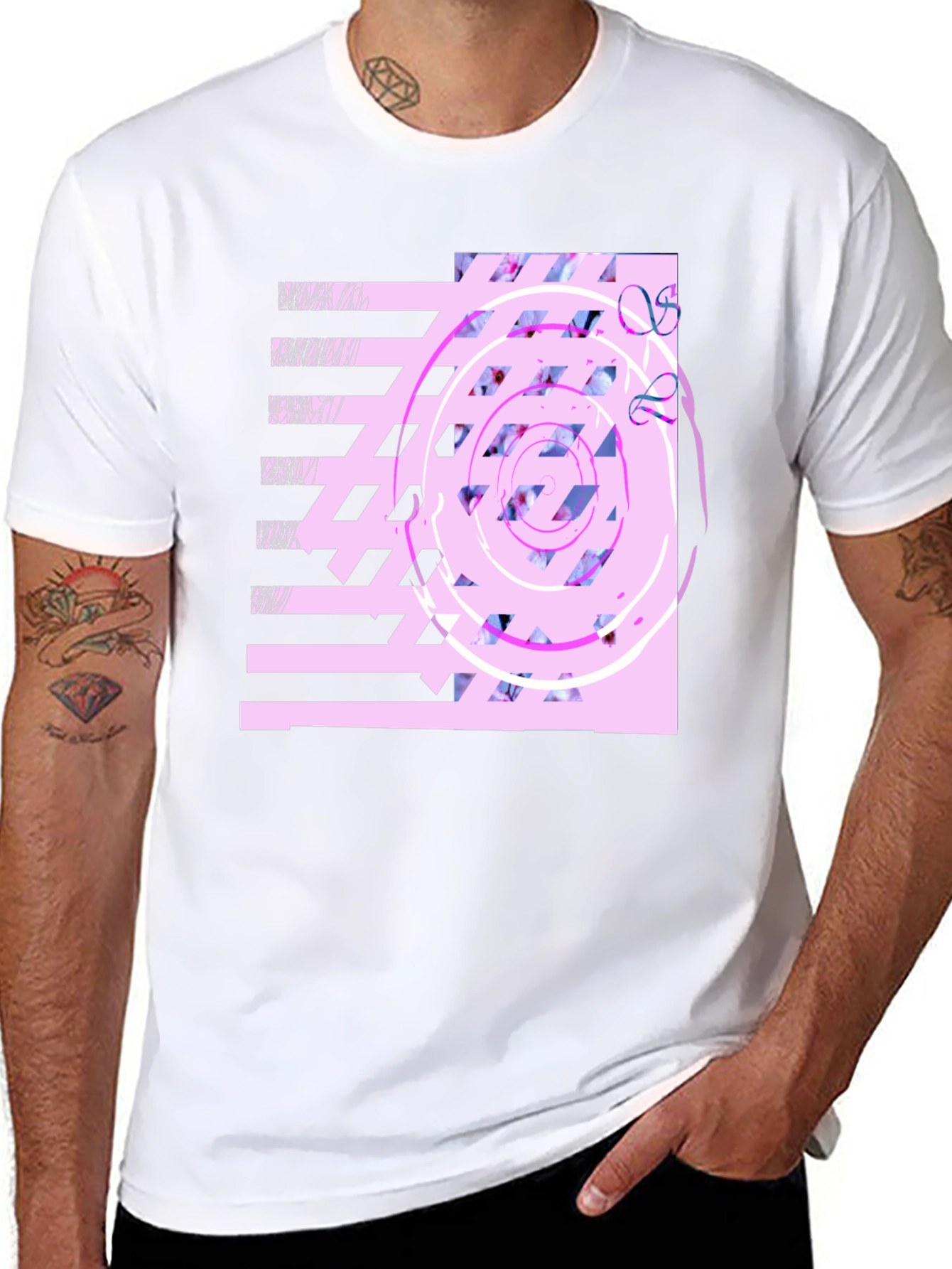 Abstract Graphic Print Black T-Shirt