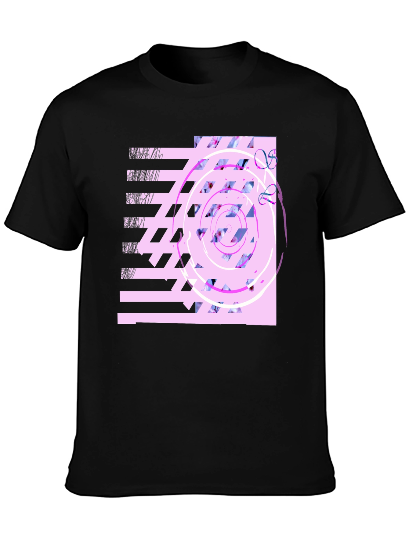Abstract Graphic Print Black T-Shirt